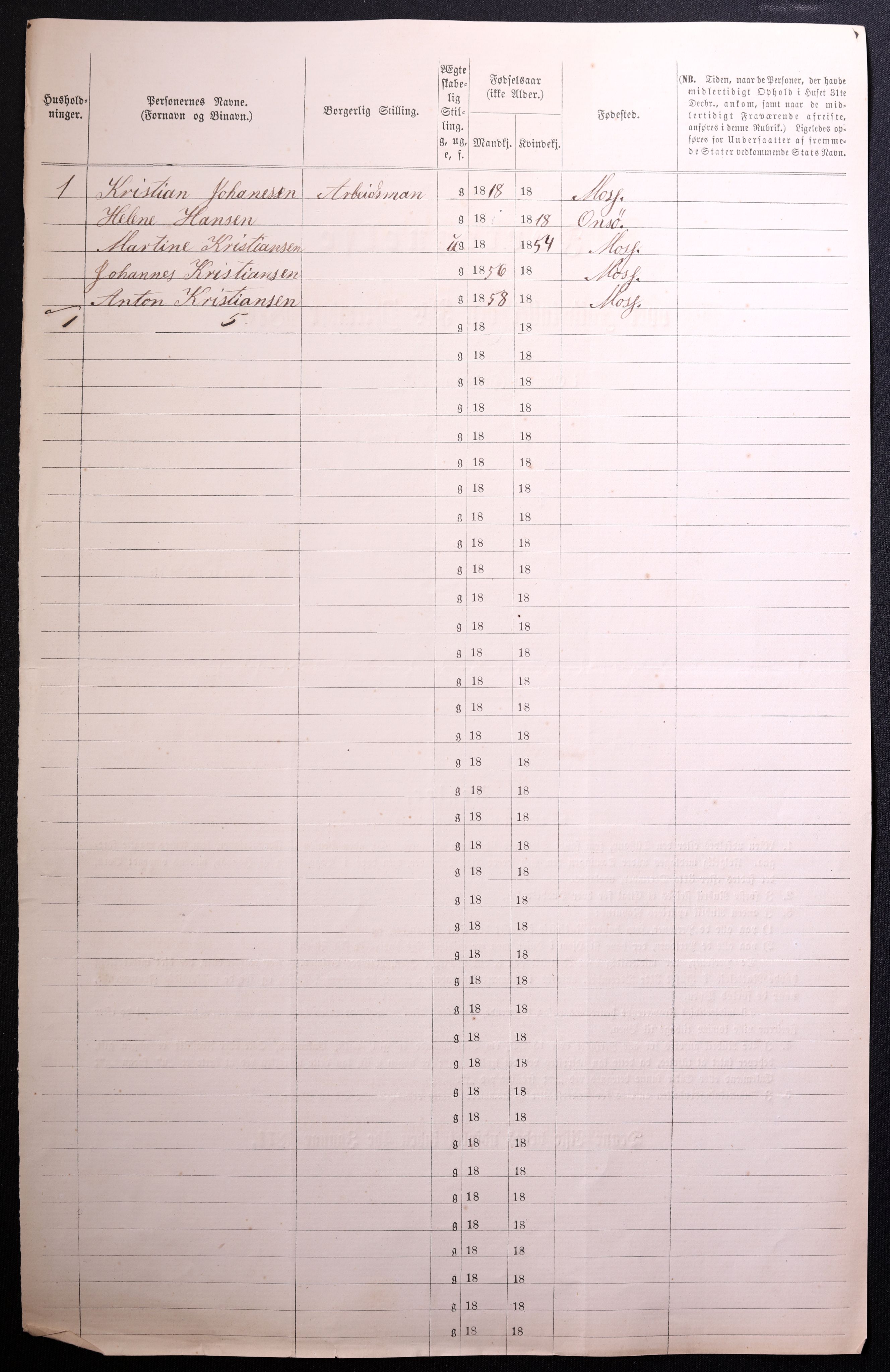 RA, 1870 census for 0104 Moss, 1870, p. 246