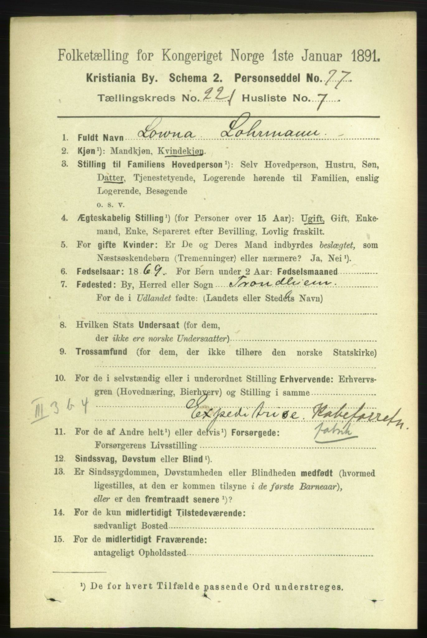 RA, 1891 census for 0301 Kristiania, 1891, p. 132311