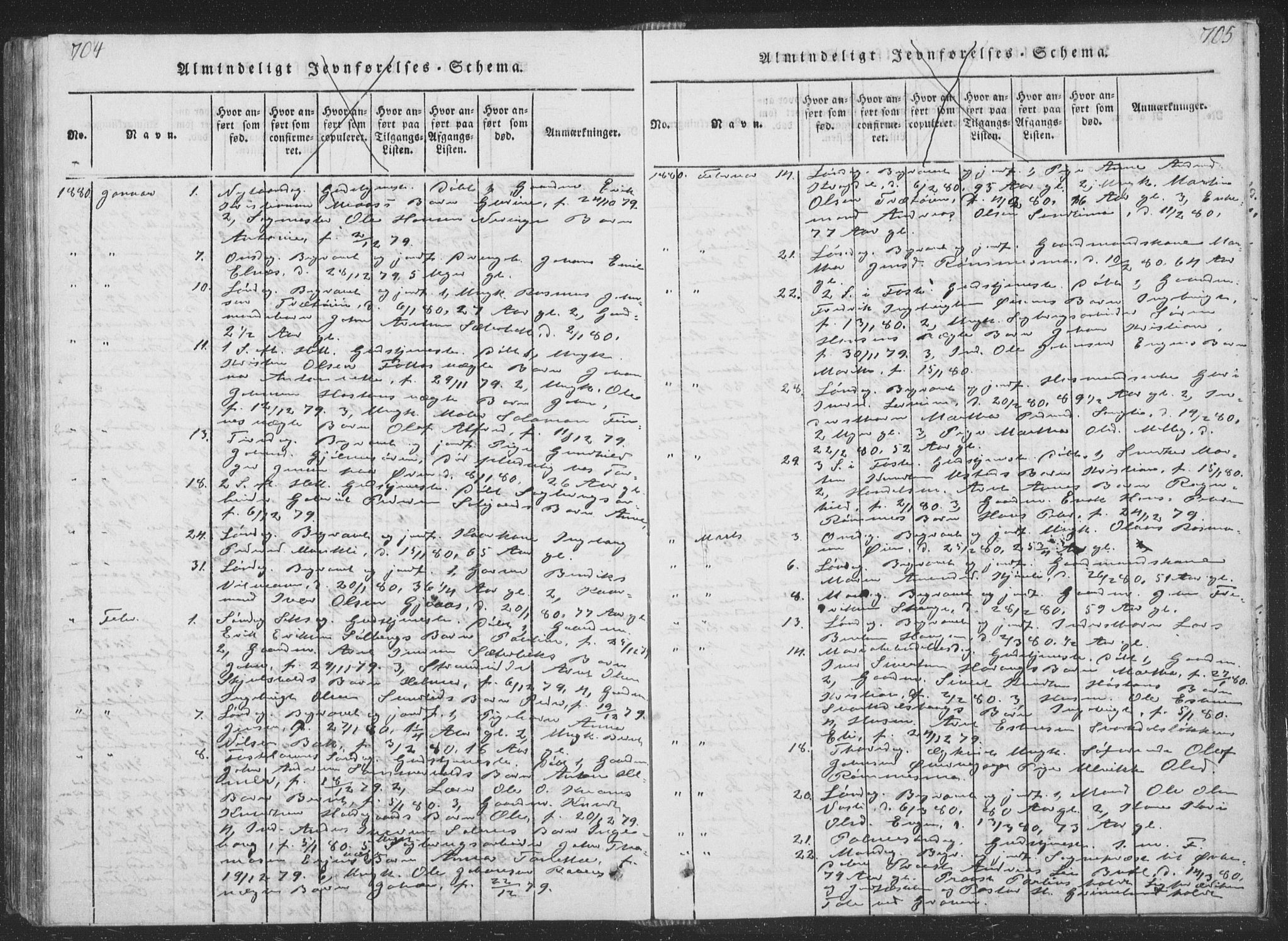 Ministerialprotokoller, klokkerbøker og fødselsregistre - Sør-Trøndelag, SAT/A-1456/668/L0816: Parish register (copy) no. 668C05, 1816-1893, p. 704-705