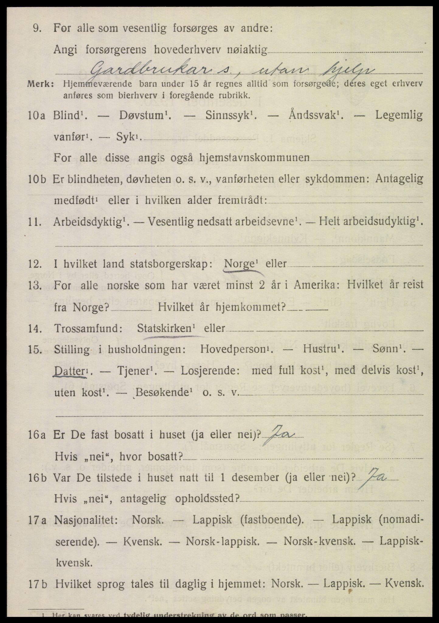 SAT, 1920 census for Hattfjelldal, 1920, p. 1269