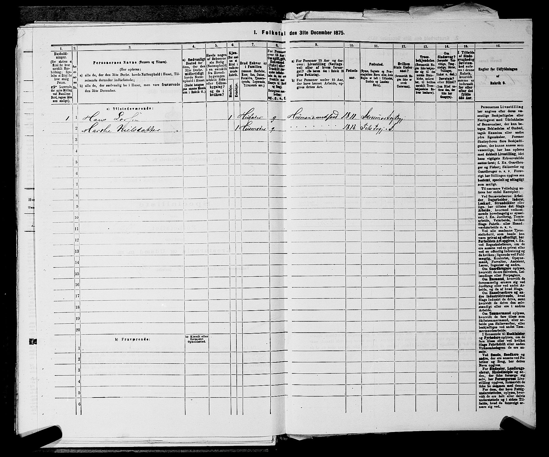 RA, 1875 census for 0227P Fet, 1875, p. 198