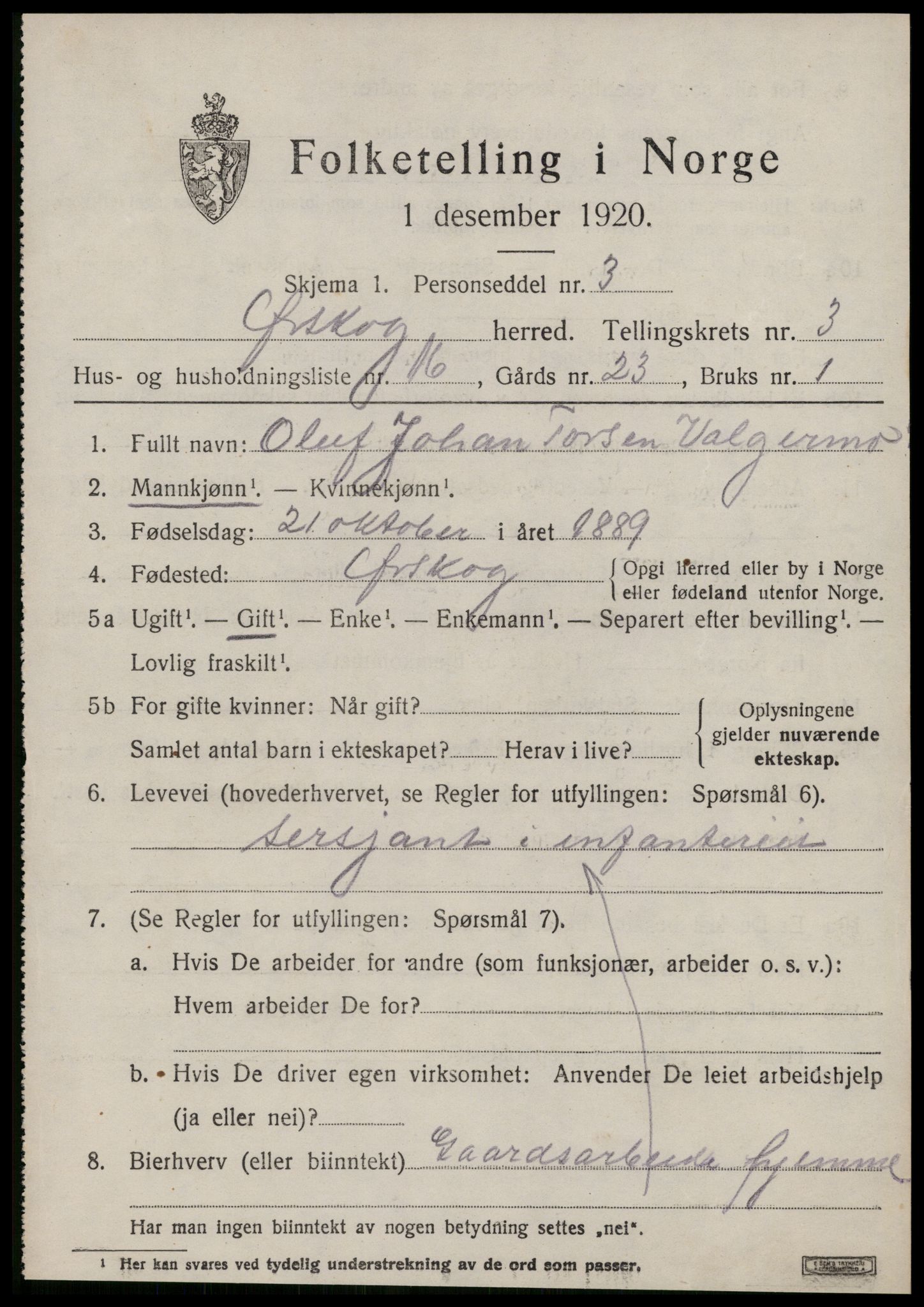 SAT, 1920 census for Ørskog, 1920, p. 1876