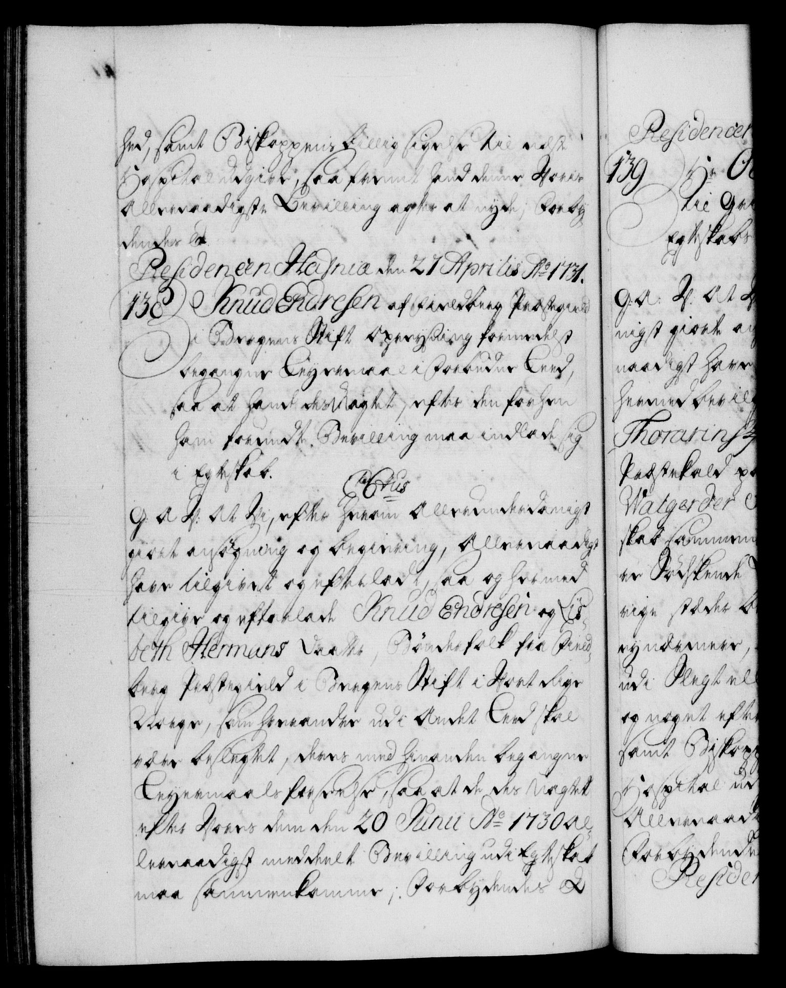 Danske Kanselli 1572-1799, AV/RA-EA-3023/F/Fc/Fca/Fcaa/L0027: Norske registre, 1730-1732, p. 160b