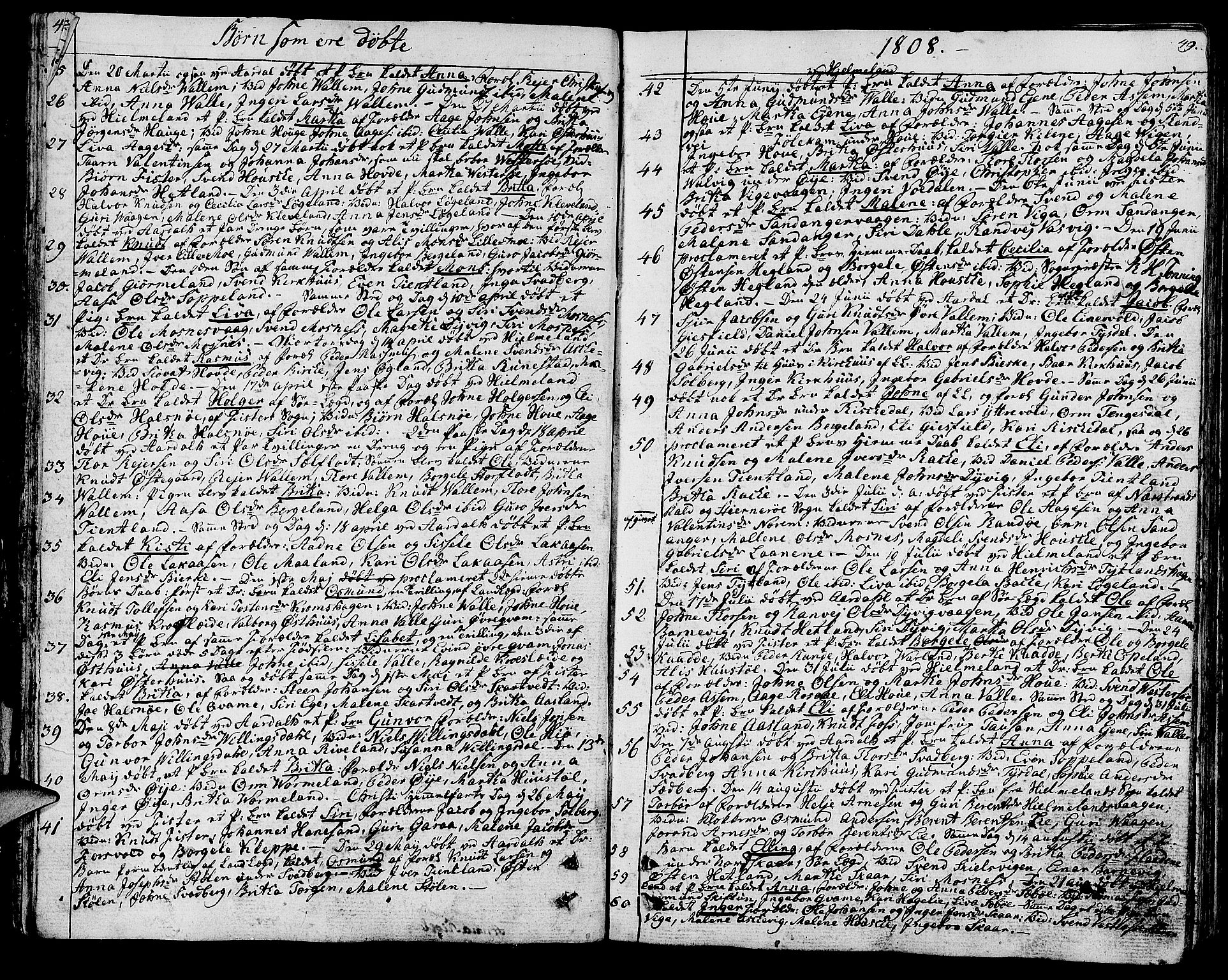 Hjelmeland sokneprestkontor, SAST/A-101843/01/IV/L0002: Parish register (official) no. A 2, 1799-1816, p. 48-49