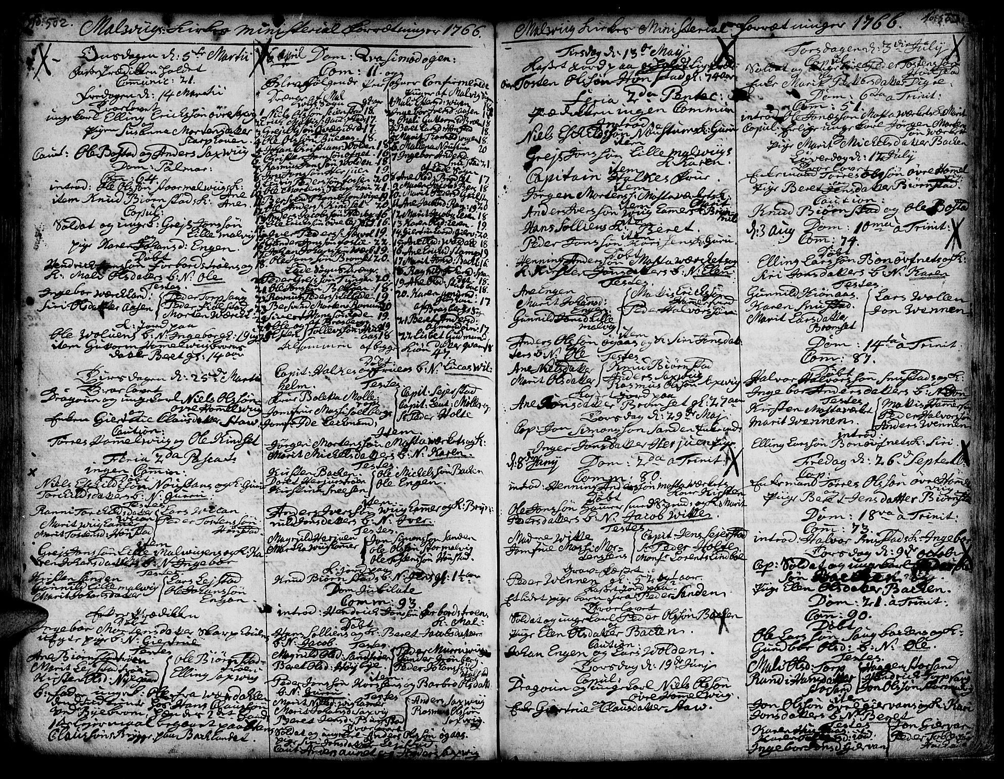 Ministerialprotokoller, klokkerbøker og fødselsregistre - Sør-Trøndelag, SAT/A-1456/606/L0277: Parish register (official) no. 606A01 /3, 1727-1780, p. 502-503