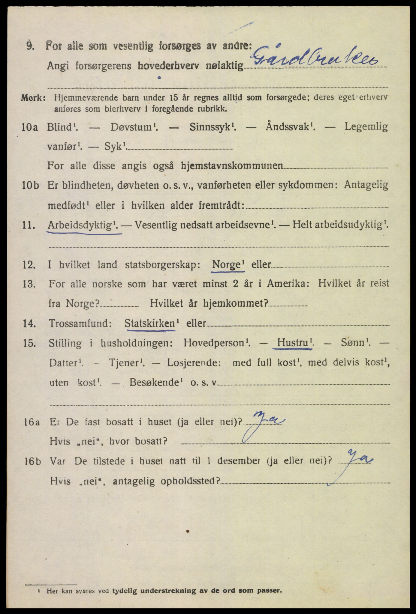 SAK, 1920 census for Sør-Audnedal, 1920, p. 4516