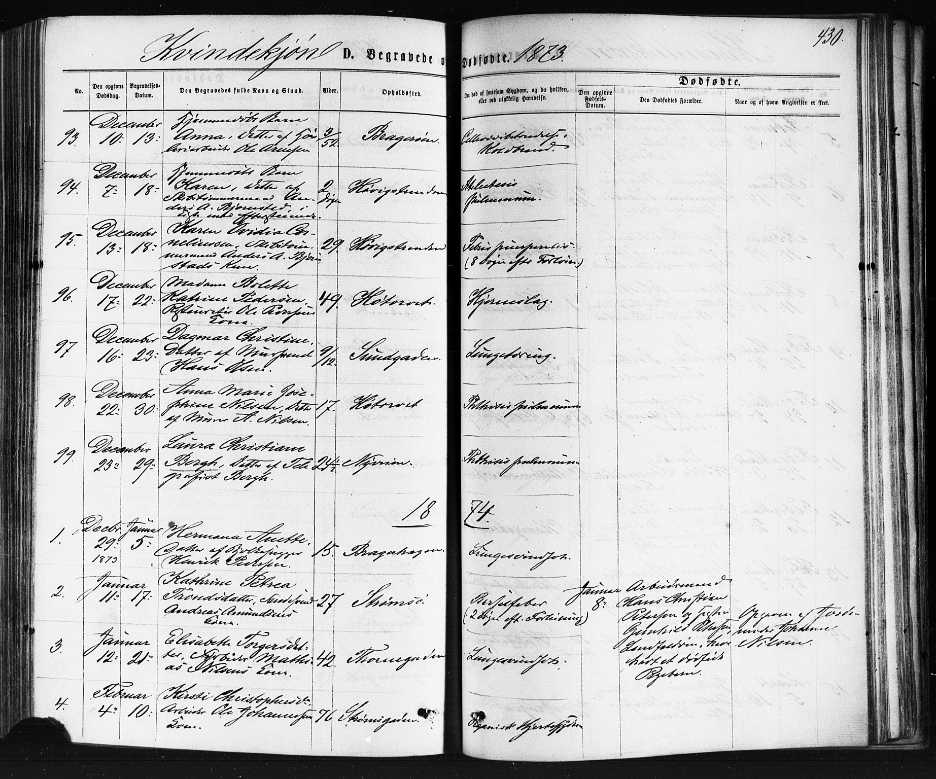 Bragernes kirkebøker, AV/SAKO-A-6/F/Fb/L0004: Parish register (official) no. II 4, 1869-1875, p. 430