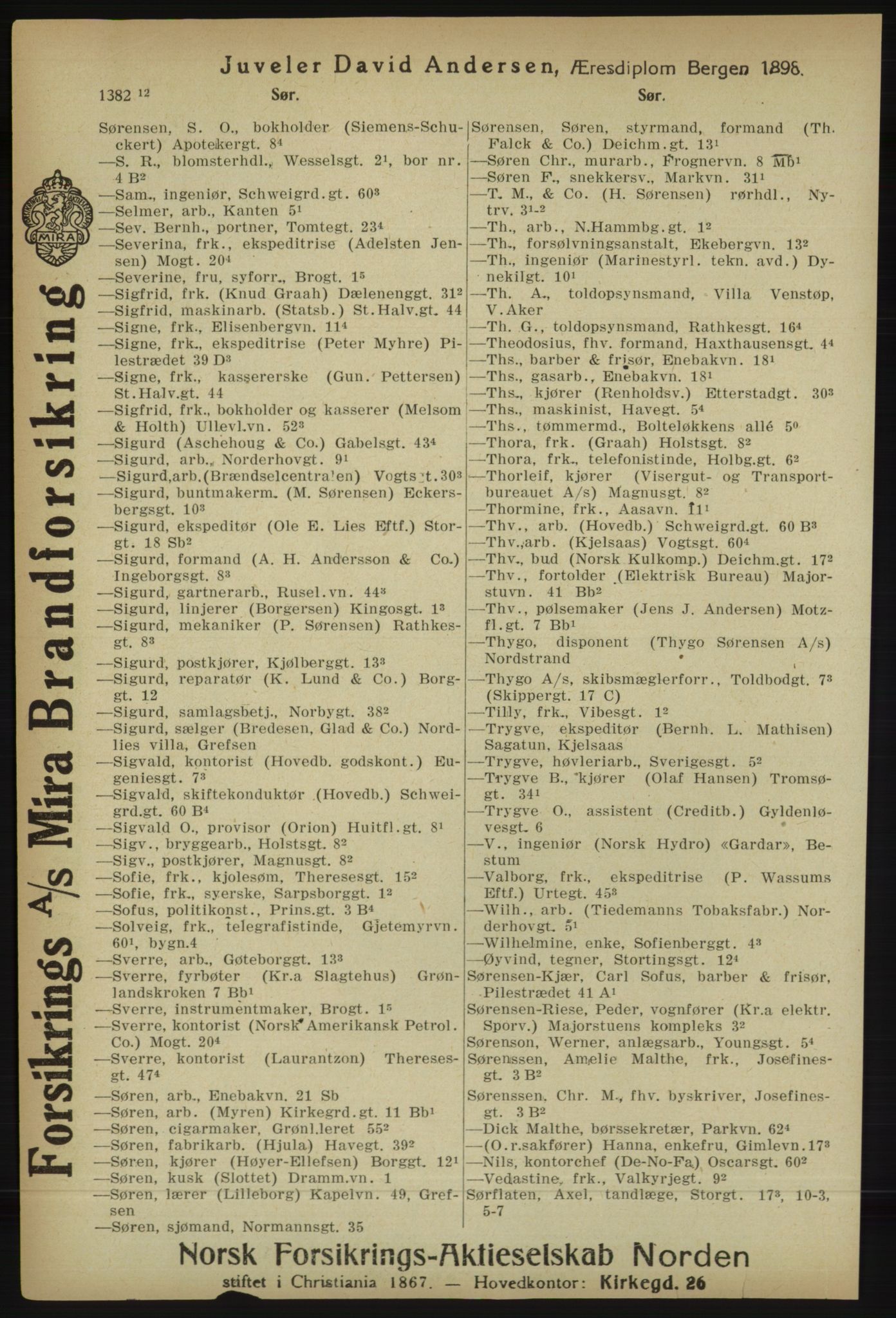 Kristiania/Oslo adressebok, PUBL/-, 1918, p. 1419