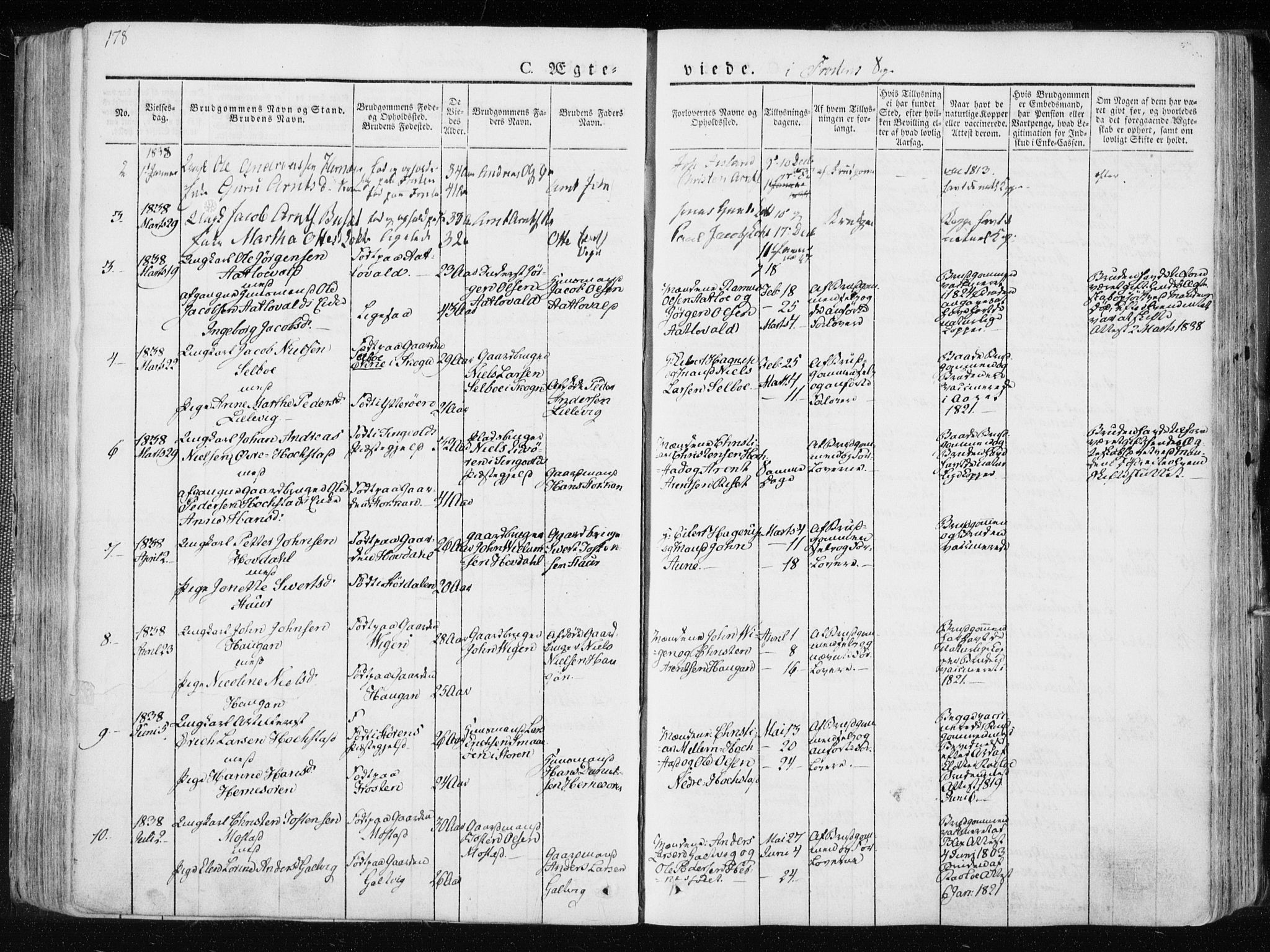 Ministerialprotokoller, klokkerbøker og fødselsregistre - Nord-Trøndelag, AV/SAT-A-1458/713/L0114: Parish register (official) no. 713A05, 1827-1839, p. 178