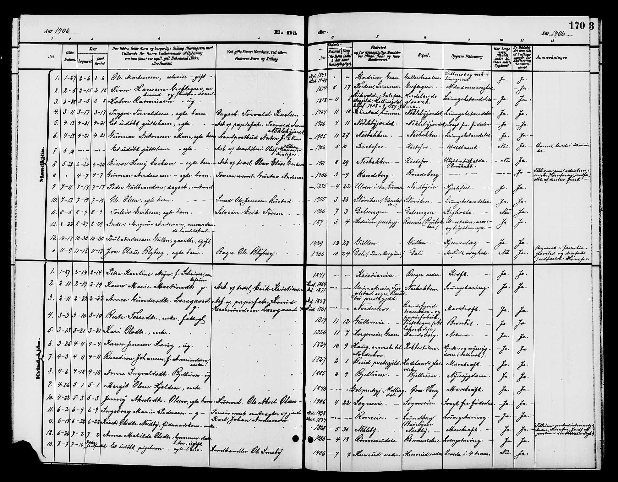 Jevnaker prestekontor, SAH/PREST-116/H/Ha/Hab/L0002: Parish register (copy) no. 2, 1896-1906, p. 170