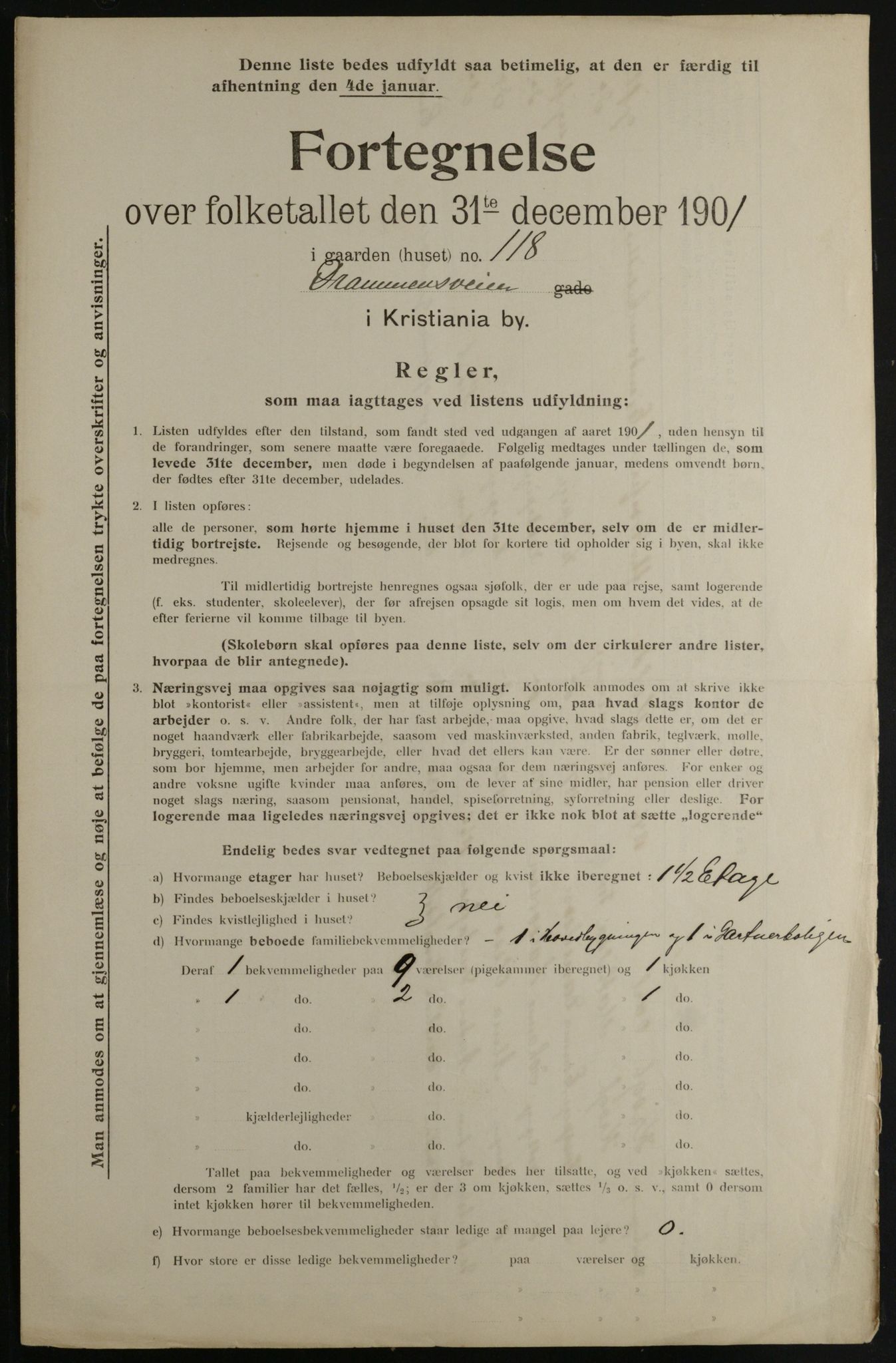 OBA, Municipal Census 1901 for Kristiania, 1901, p. 2785