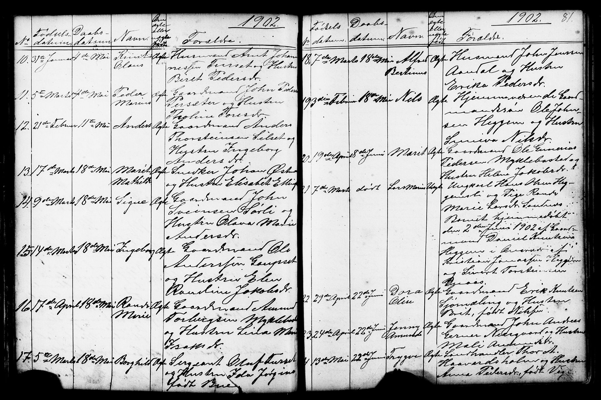 Ministerialprotokoller, klokkerbøker og fødselsregistre - Møre og Romsdal, SAT/A-1454/584/L0969: Parish register (copy) no. 584C02, 1877-1911, p. 81