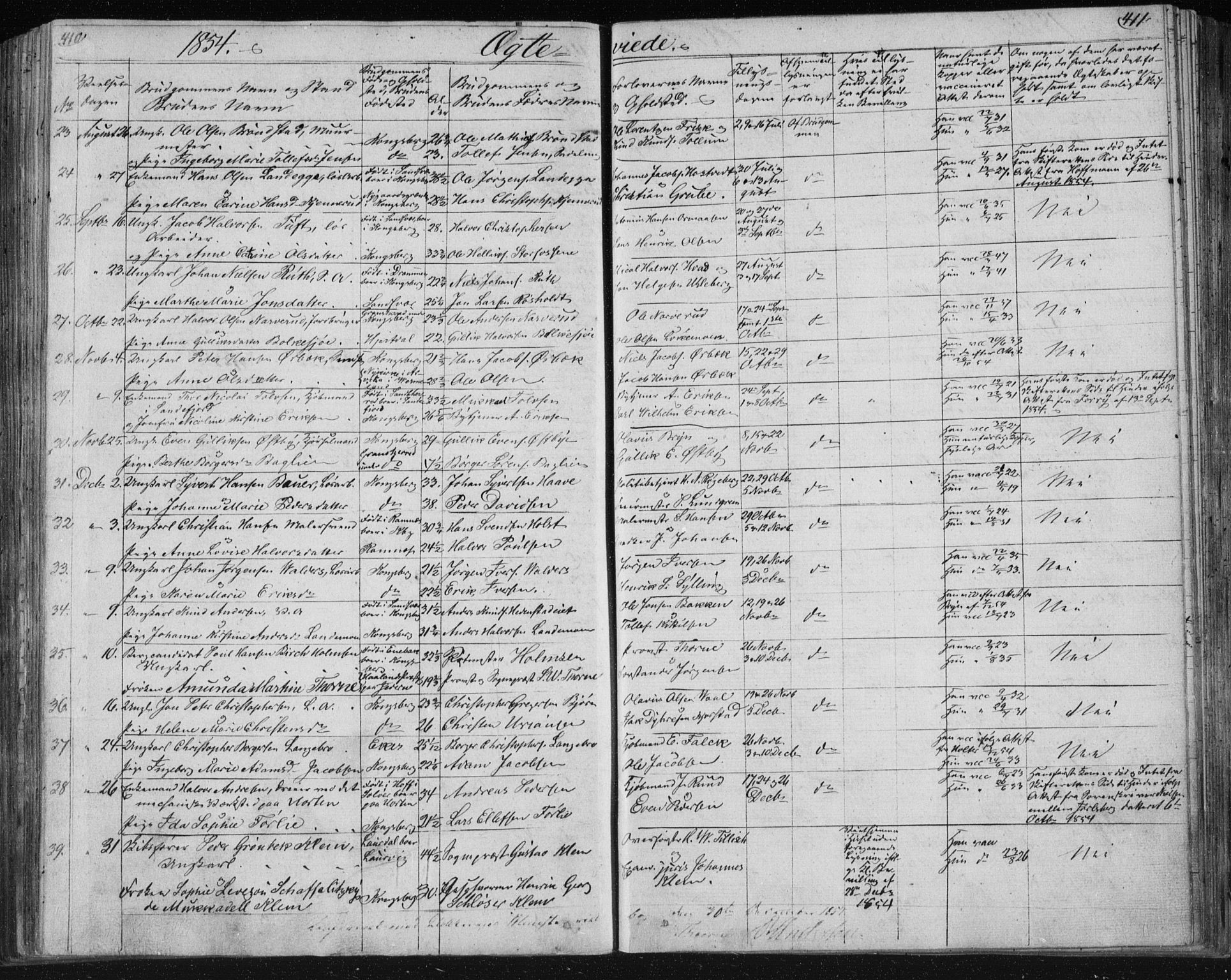 Kongsberg kirkebøker, SAKO/A-22/F/Fa/L0009: Parish register (official) no. I 9, 1839-1858, p. 410-411