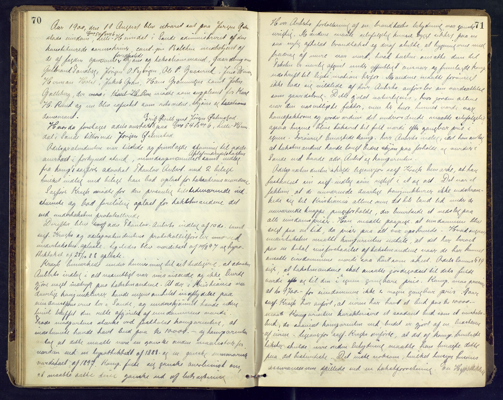 Nordre Jarlsberg sorenskriveri, AV/SAKO-A-80/F/Fb/Fba/L0030: Ekstrarettsprotokoll, 1899-1904, p. 70-71