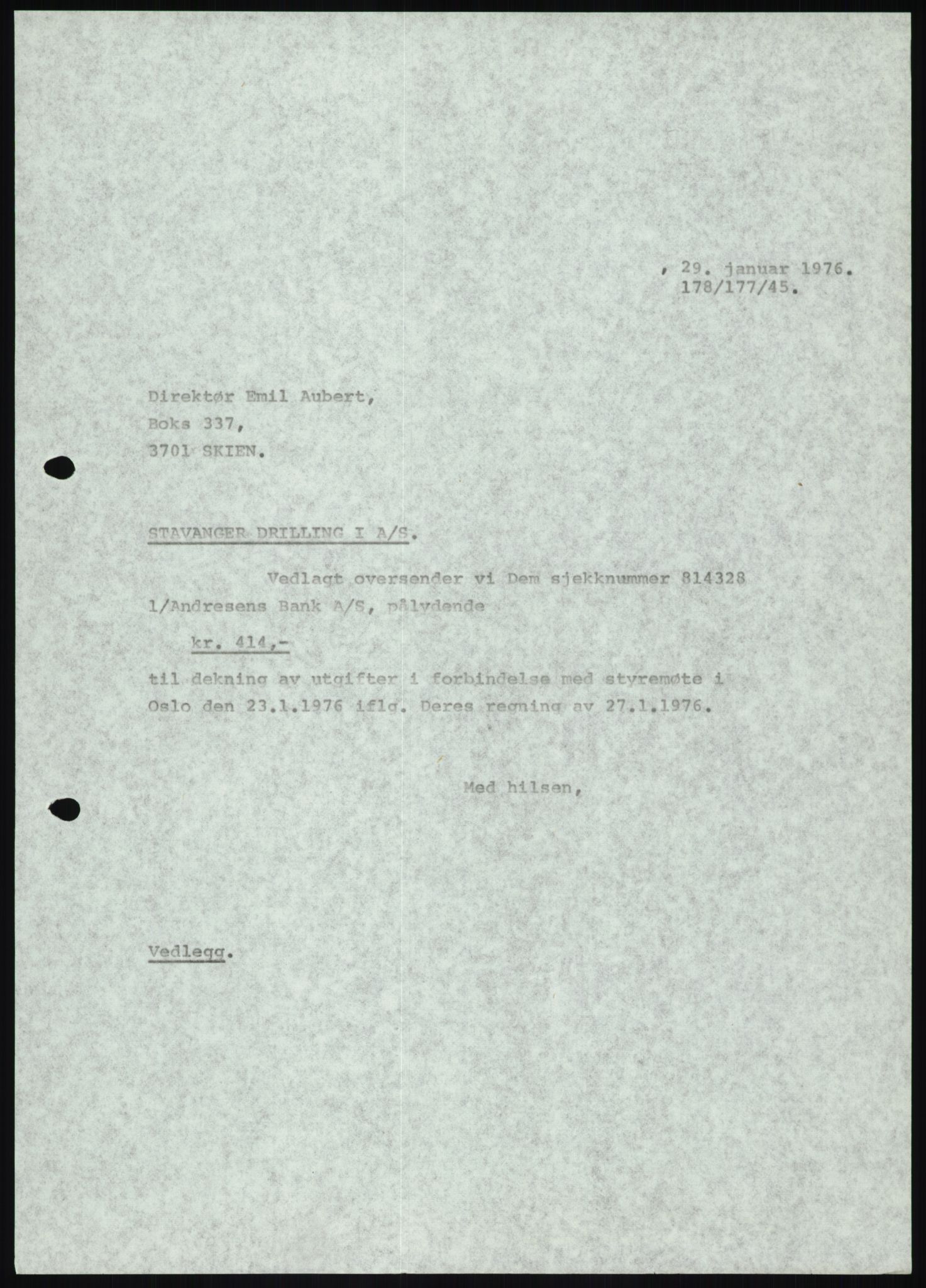 Pa 1503 - Stavanger Drilling AS, AV/SAST-A-101906/D/L0007: Korrespondanse og saksdokumenter, 1974-1981, p. 106