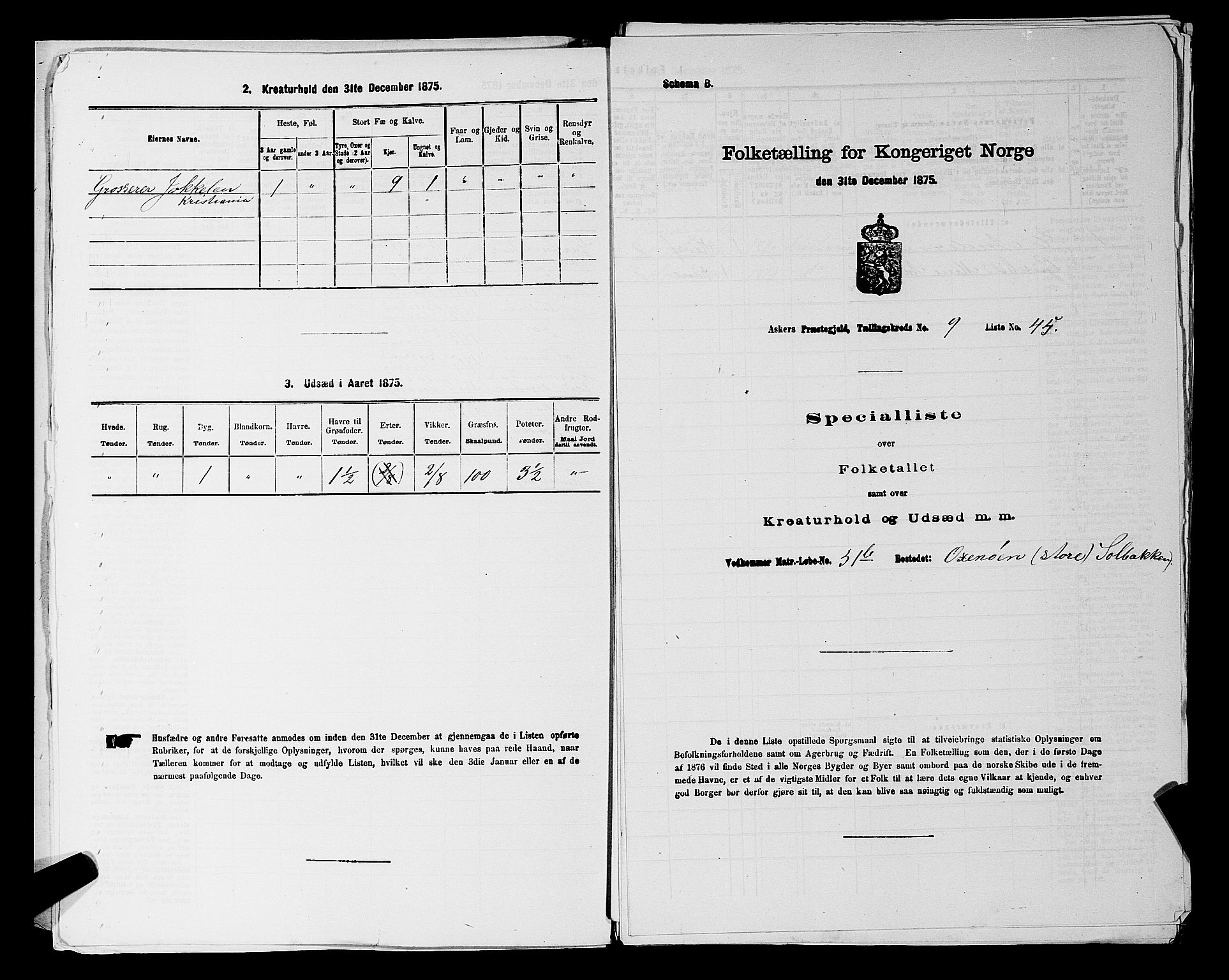 RA, 1875 census for 0220P Asker, 1875, p. 1662