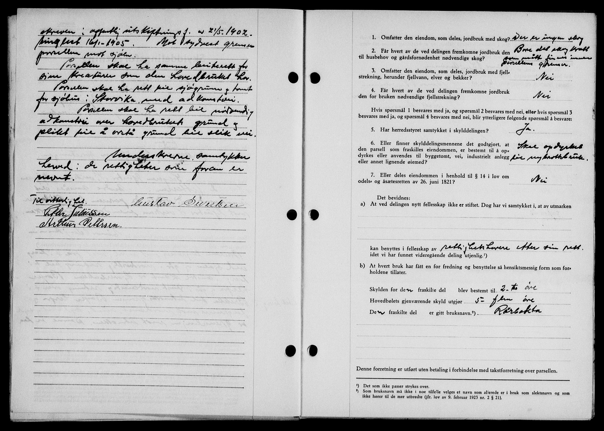 Lofoten sorenskriveri, SAT/A-0017/1/2/2C/L0007a: Mortgage book no. 7a, 1939-1940, Diary no: : 2651/1939