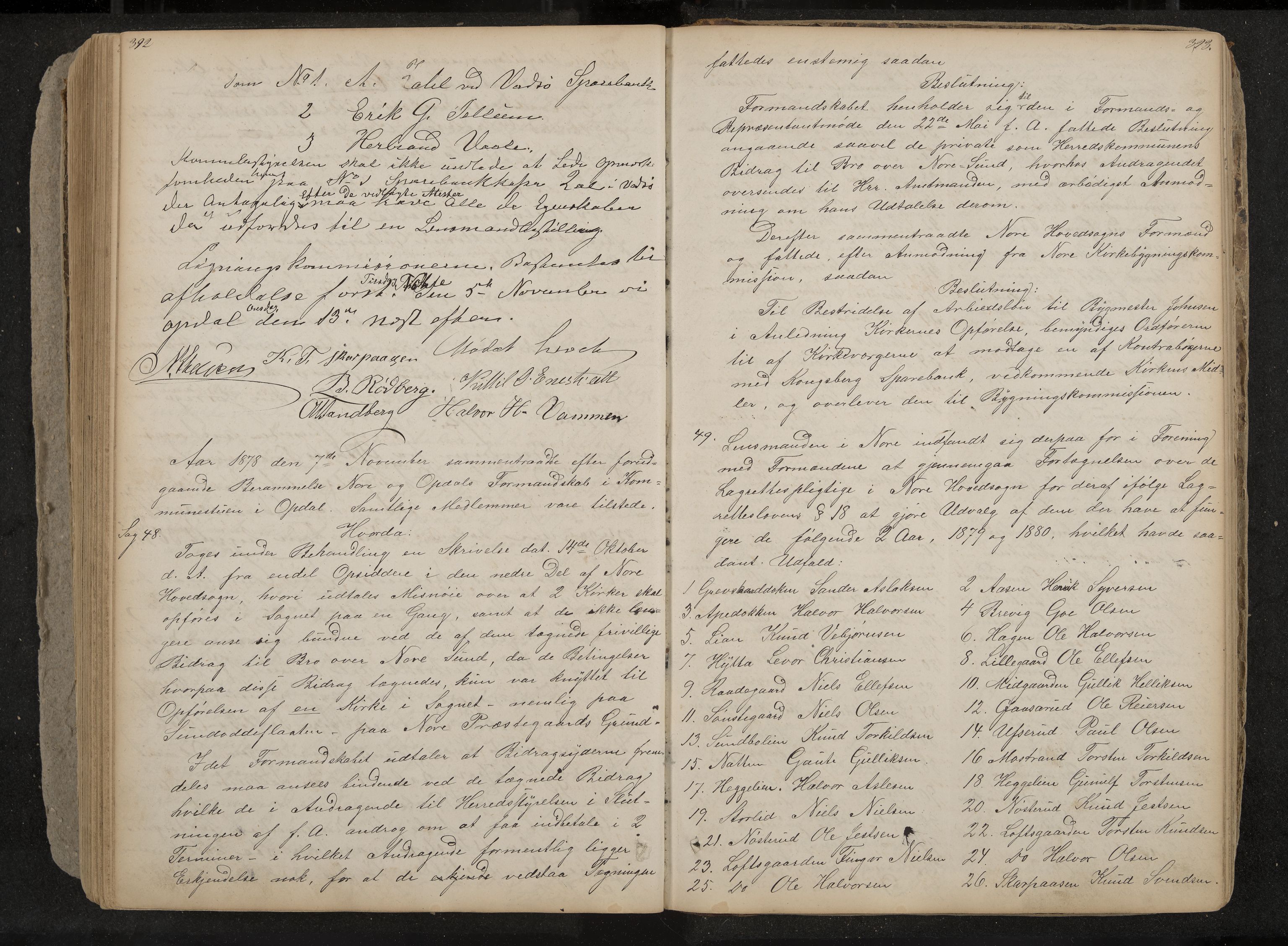 Nore og Uvdal formannskap, IKAK/0633021-1/A/L0001: Møtebok, 1859-1882, p. 392-393