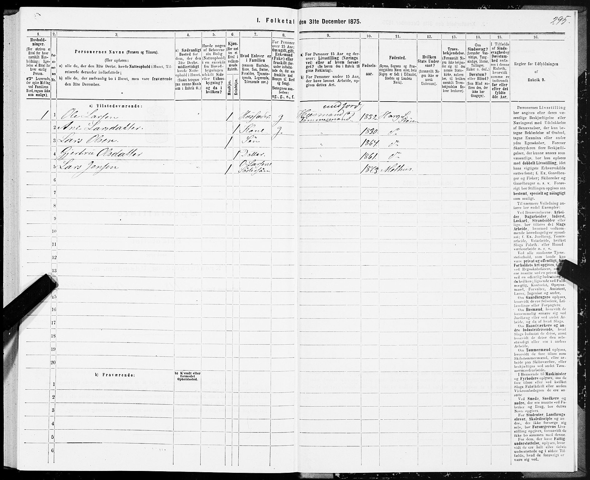 SAT, 1875 census for 1648P Støren, 1875, p. 6295