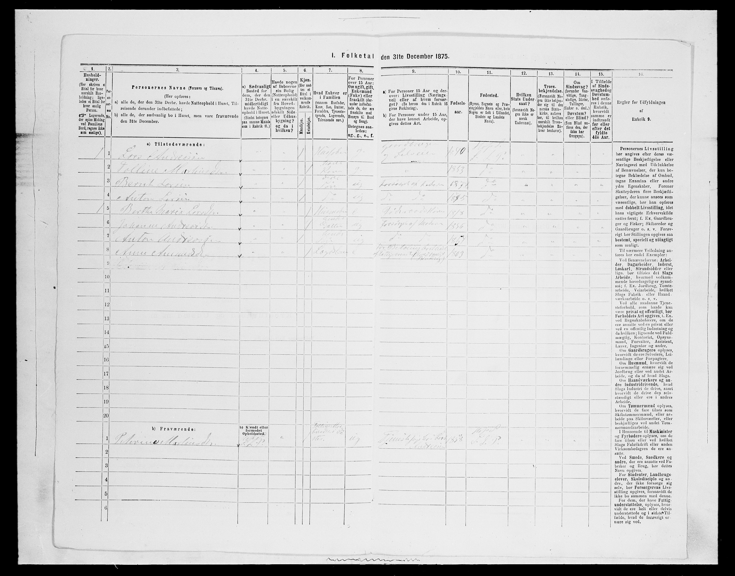 SAH, 1875 census for 0536P Søndre Land, 1875, p. 1006