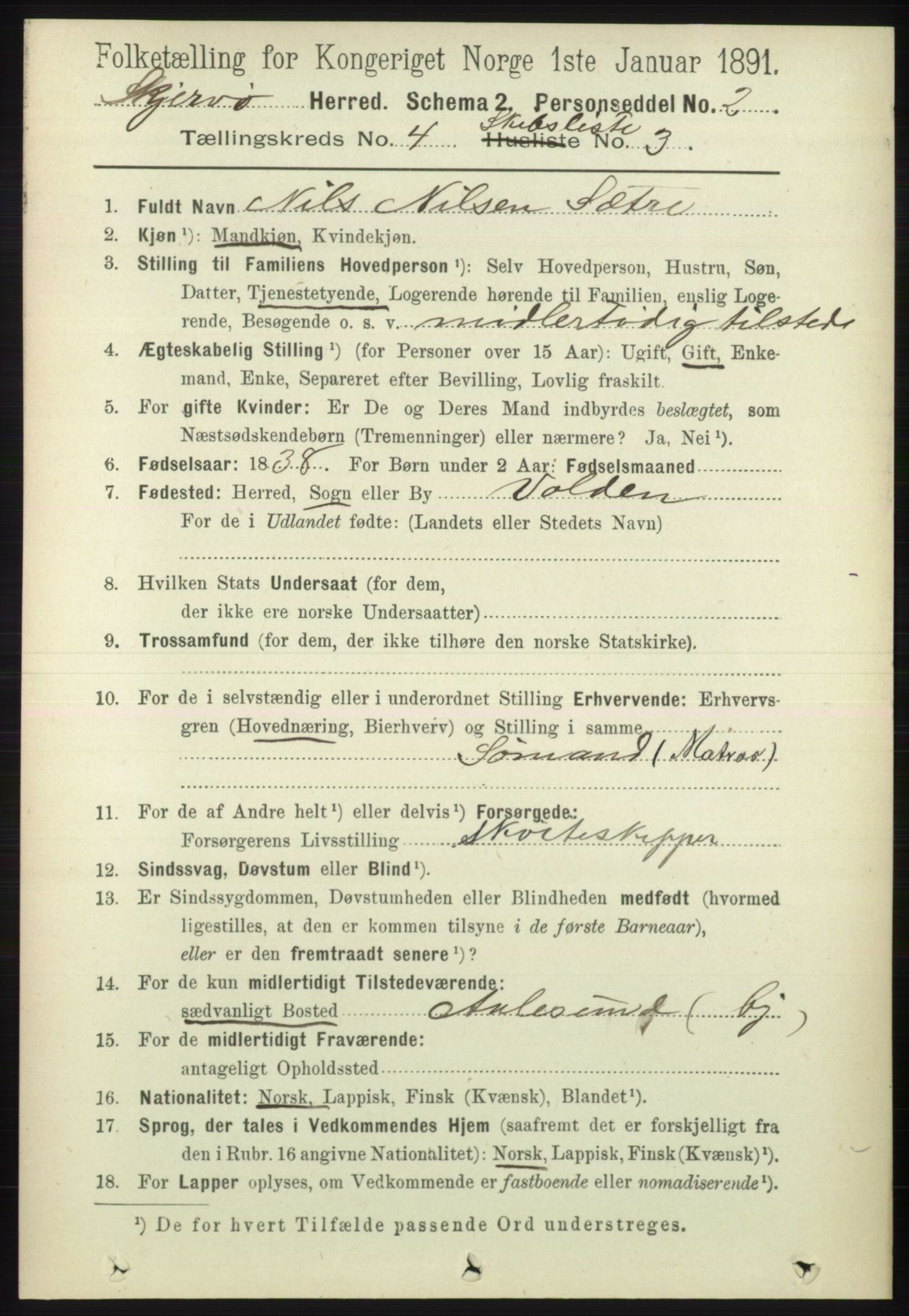 RA, 1891 census for 1941 Skjervøy, 1891, p. 2883