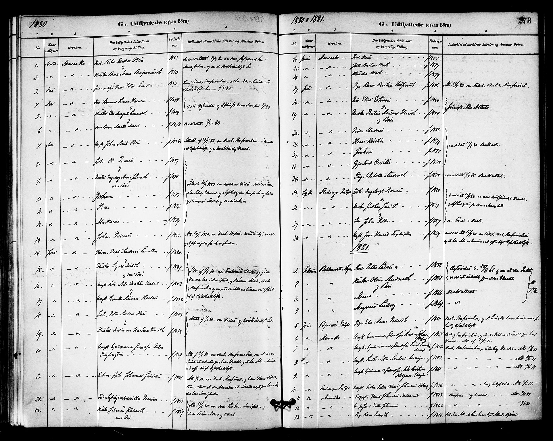 Ministerialprotokoller, klokkerbøker og fødselsregistre - Sør-Trøndelag, SAT/A-1456/655/L0680: Parish register (official) no. 655A09, 1880-1894, p. 273