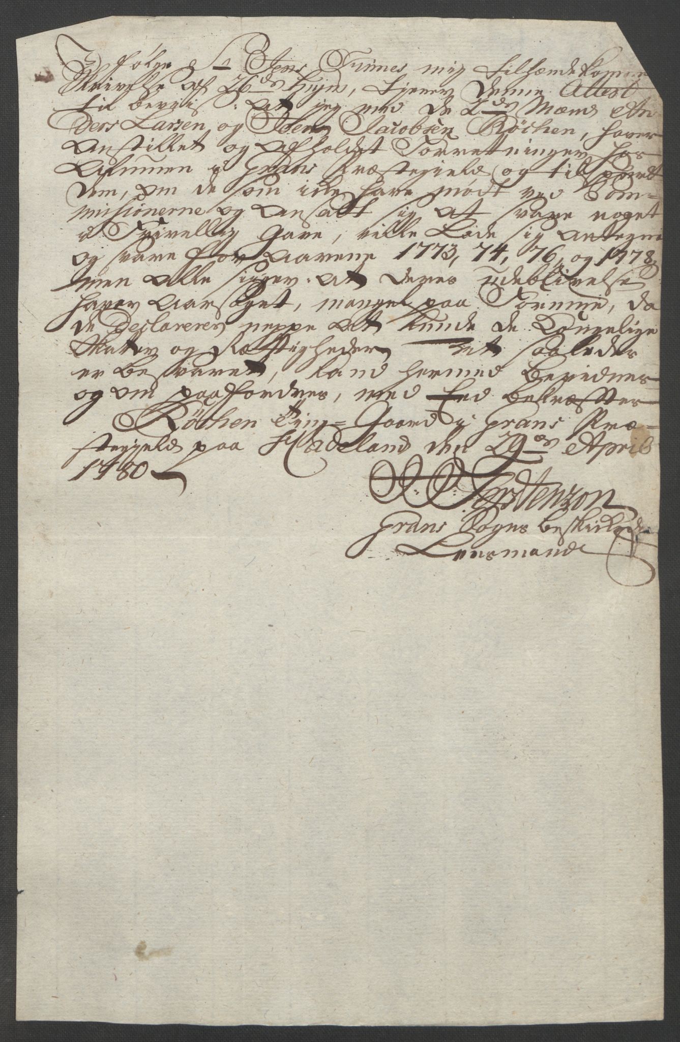 Rentekammeret inntil 1814, Reviderte regnskaper, Fogderegnskap, AV/RA-EA-4092/R19/L1399: Fogderegnskap Toten, Hadeland og Vardal, 1762-1783, p. 490