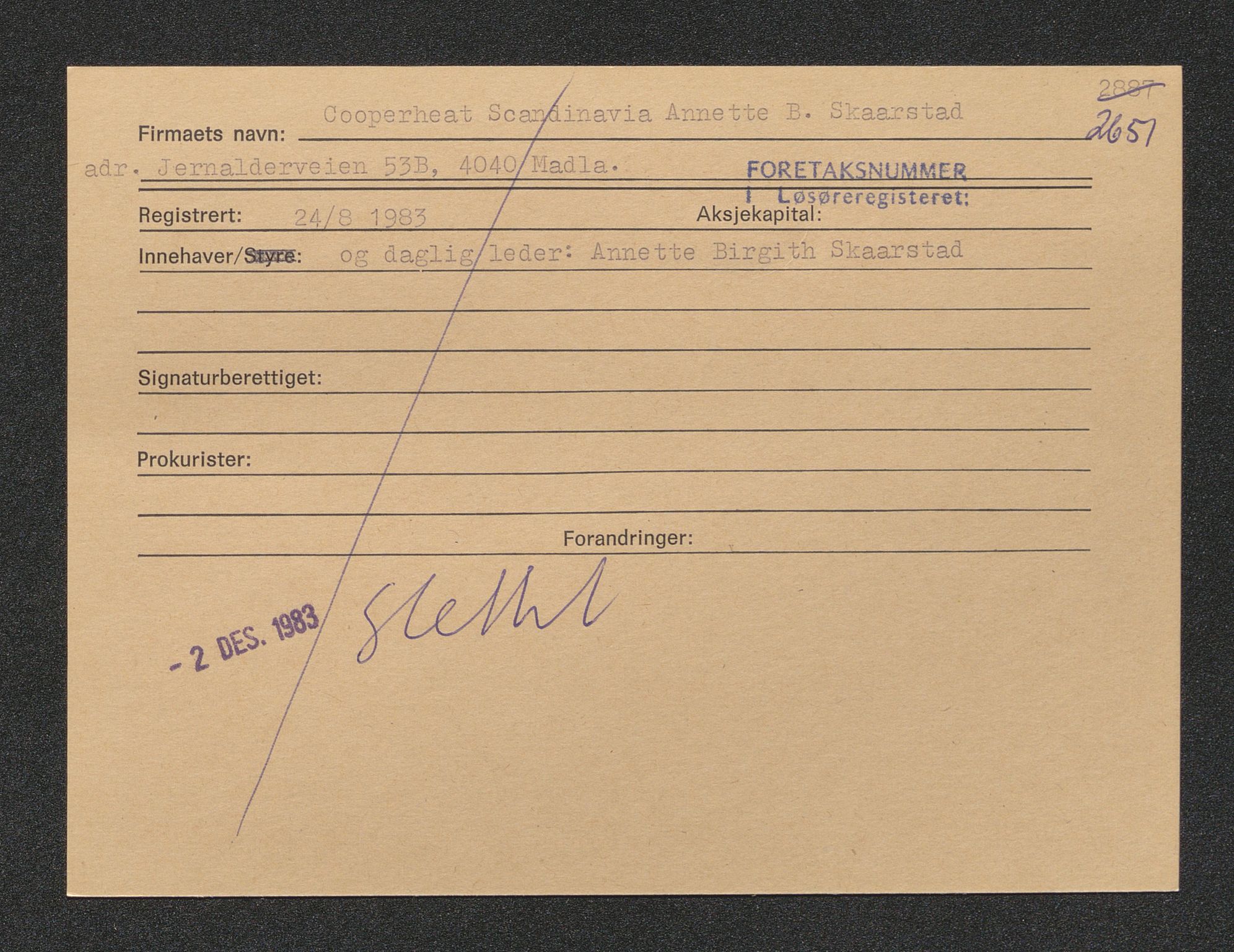 Stavanger byfogd, AV/SAST-A-101408/001/4/42/422/4221A/L0001: Register over slettede firma A-C, 1891-1987, p. 520