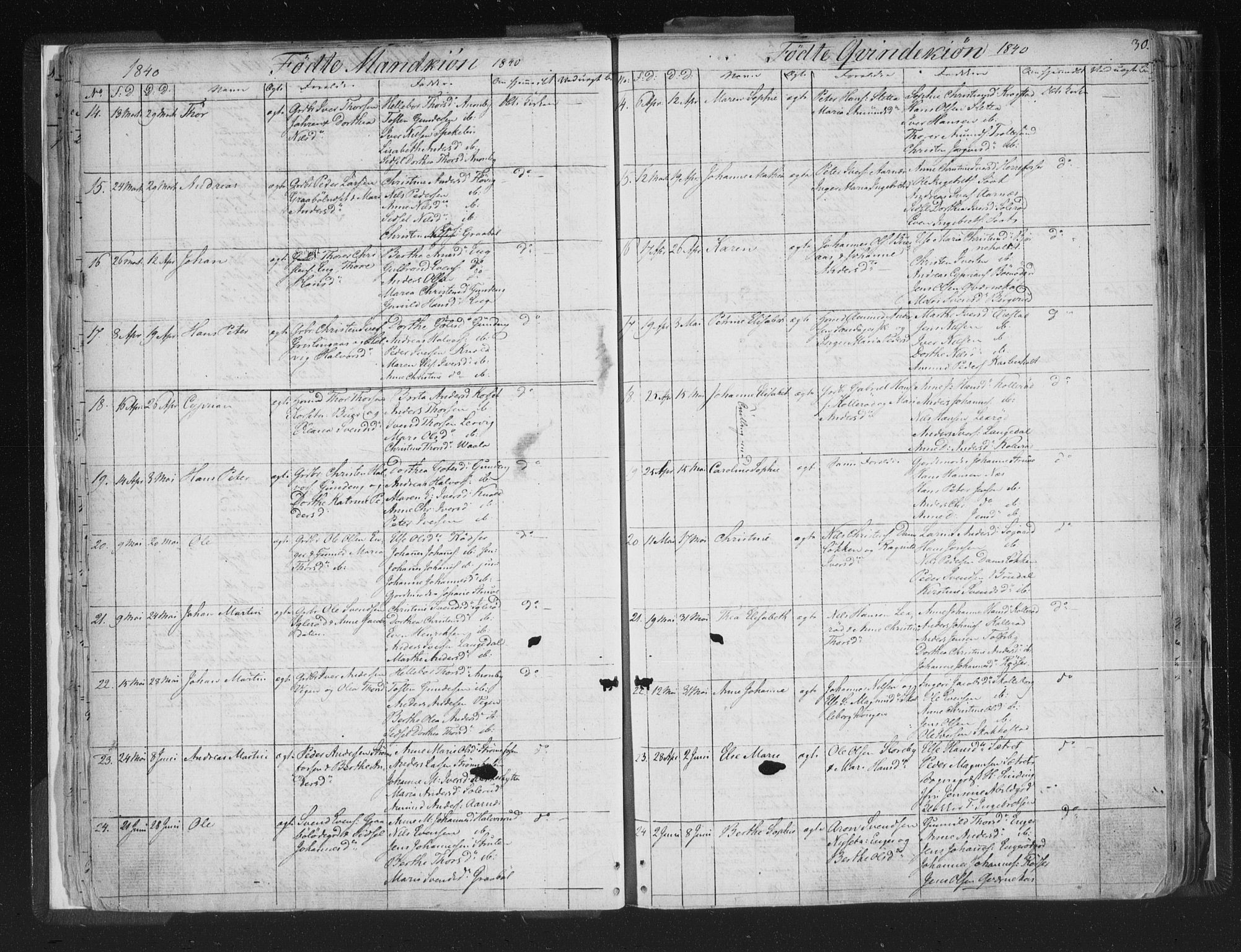 Aremark prestekontor Kirkebøker, SAO/A-10899/F/Fc/L0002: Parish register (official) no. III 2, 1834-1849, p. 30