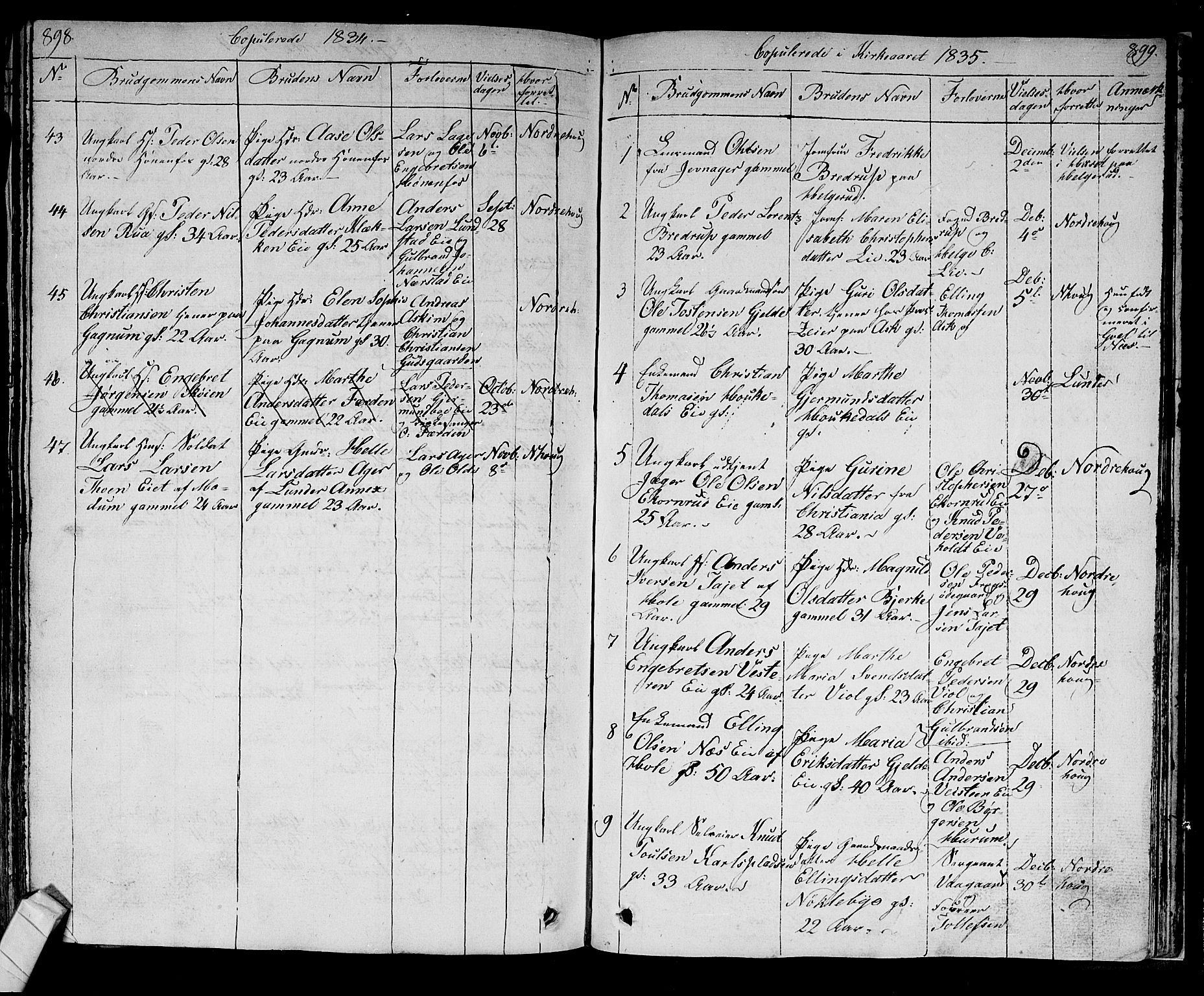 Norderhov kirkebøker, AV/SAKO-A-237/F/Fa/L0009: Parish register (official) no. 9, 1819-1837, p. 898-899