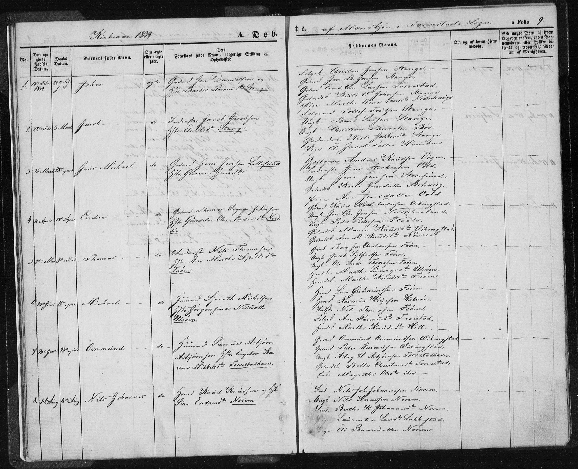 Torvastad sokneprestkontor, AV/SAST-A -101857/H/Ha/Haa/L0005: Parish register (official) no. A 5, 1836-1847, p. 9