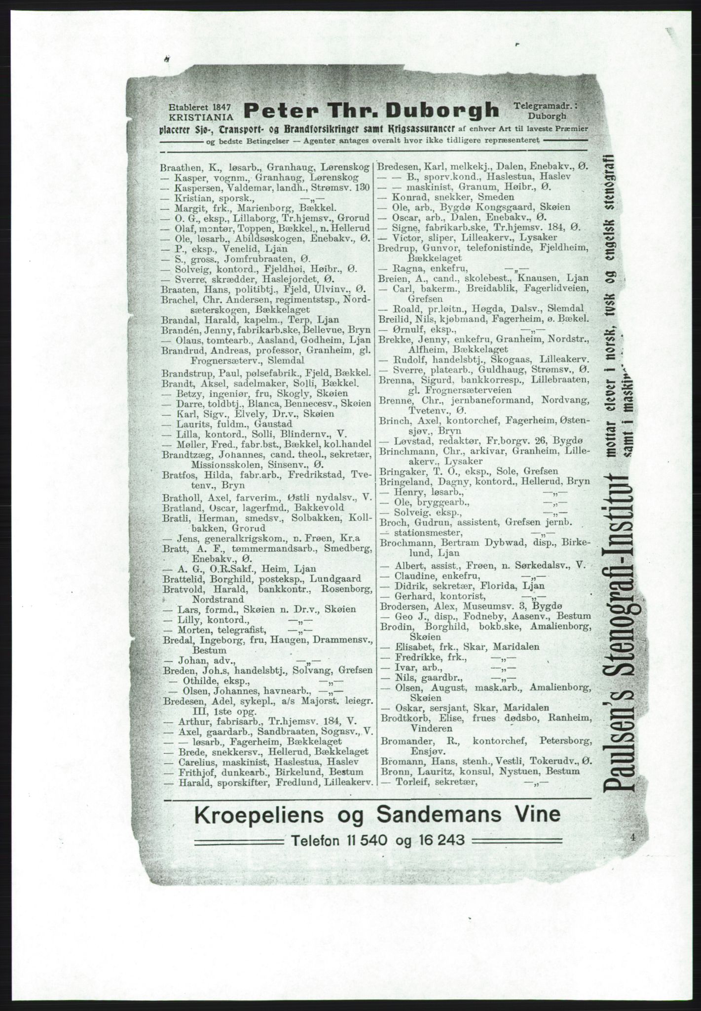 Aker adressebok/adressekalender, PUBL/001/A/001: Akers adressebok, 1916-1917, p. 25