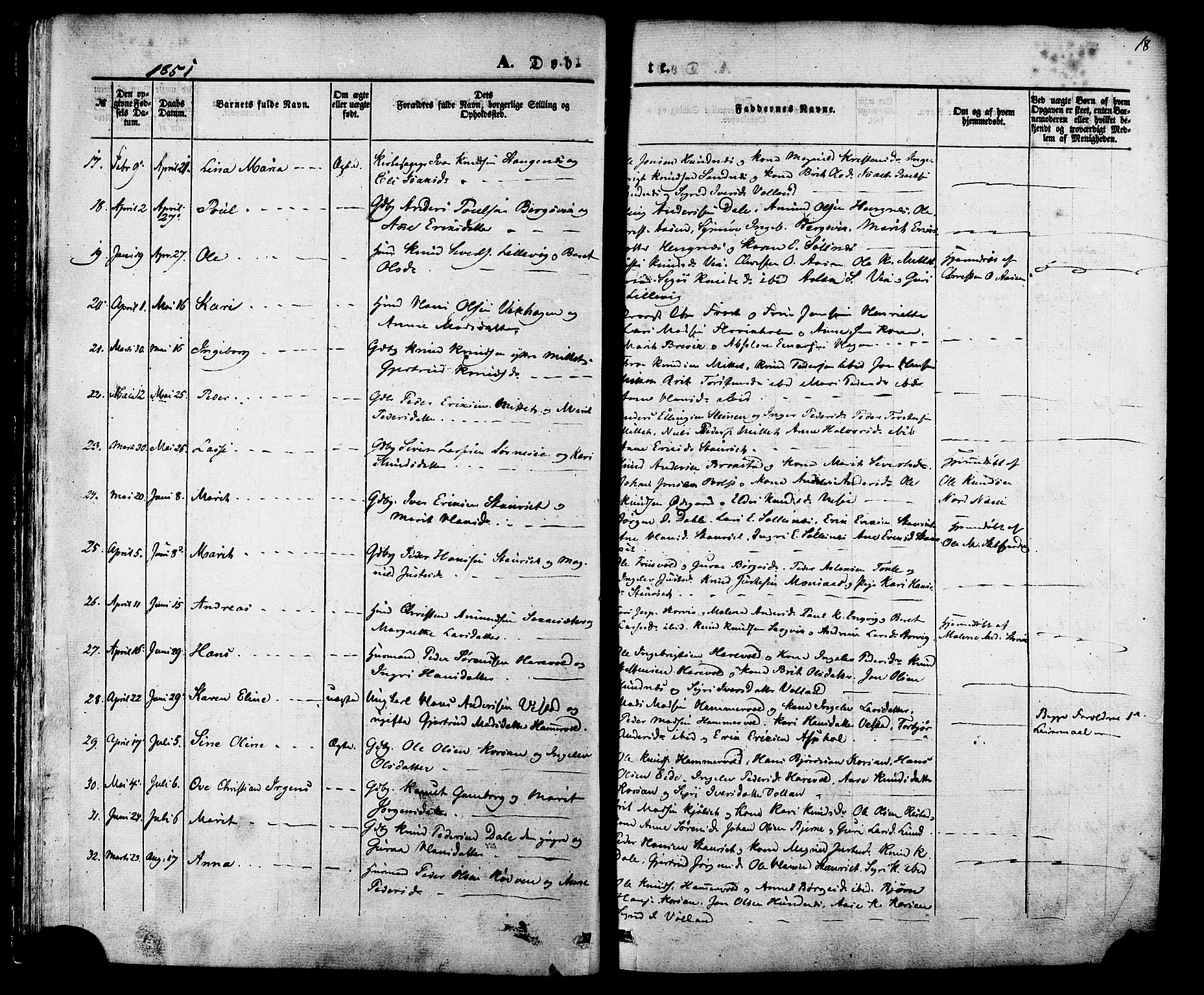 Ministerialprotokoller, klokkerbøker og fødselsregistre - Møre og Romsdal, AV/SAT-A-1454/547/L0603: Parish register (official) no. 547A05, 1846-1877, p. 18