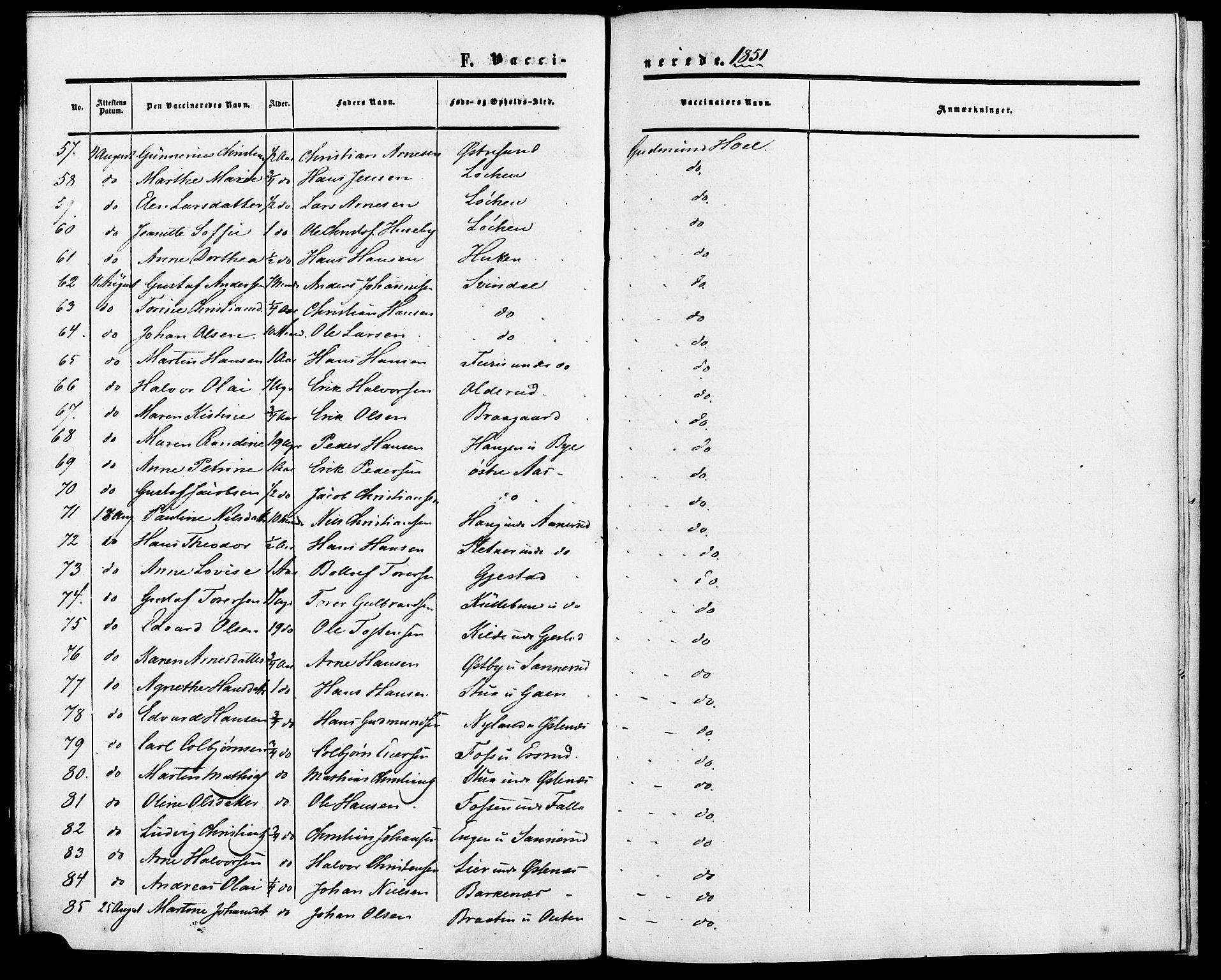 Fet prestekontor Kirkebøker, AV/SAO-A-10370a/F/Fa/L0010a: Parish register (official) no. I 10A, 1851-1859