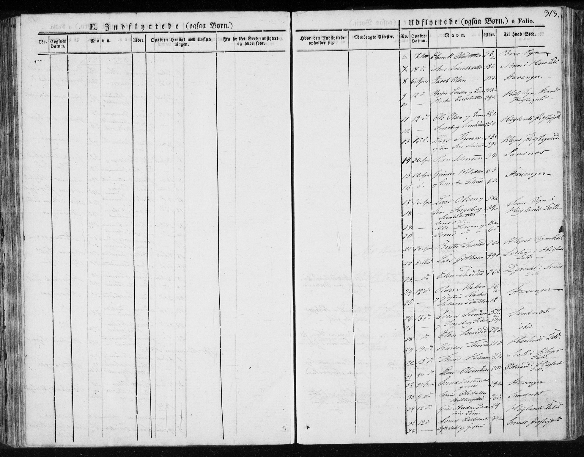 Lye sokneprestkontor, AV/SAST-A-101794/001/30BA/L0004: Parish register (official) no. A 4, 1826-1841, p. 313