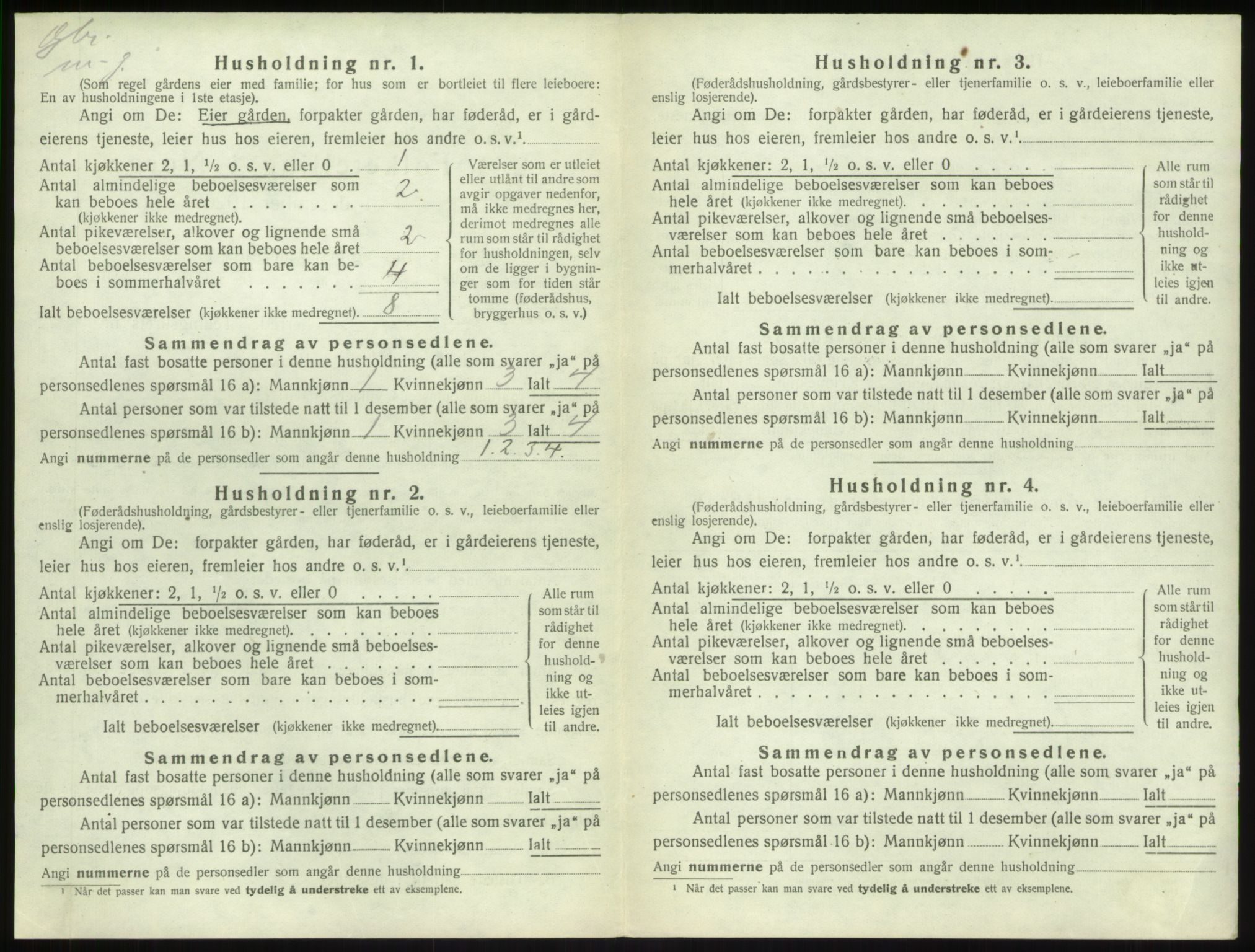 SAB, 1920 census for Sogndal, 1920, p. 1113