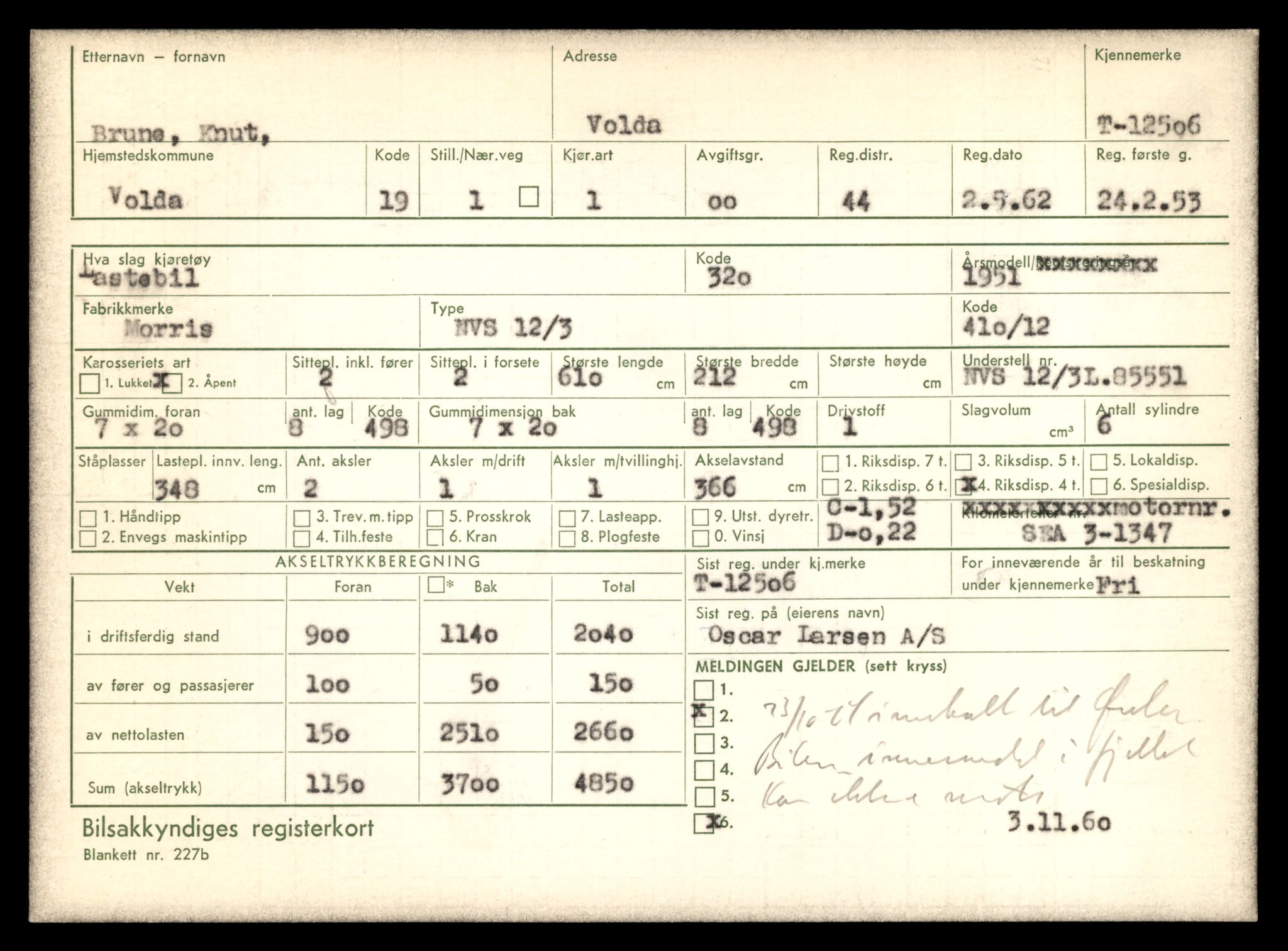 Møre og Romsdal vegkontor - Ålesund trafikkstasjon, AV/SAT-A-4099/F/Fe/L0034: Registreringskort for kjøretøy T 12500 - T 12652, 1927-1998, p. 151