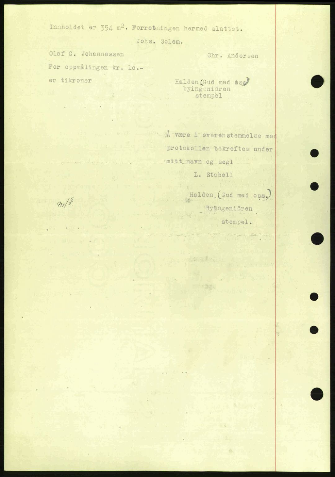 Idd og Marker sorenskriveri, AV/SAO-A-10283/G/Gb/Gbb/L0006: Mortgage book no. A6, 1943-1944, Diary no: : 1220/1943