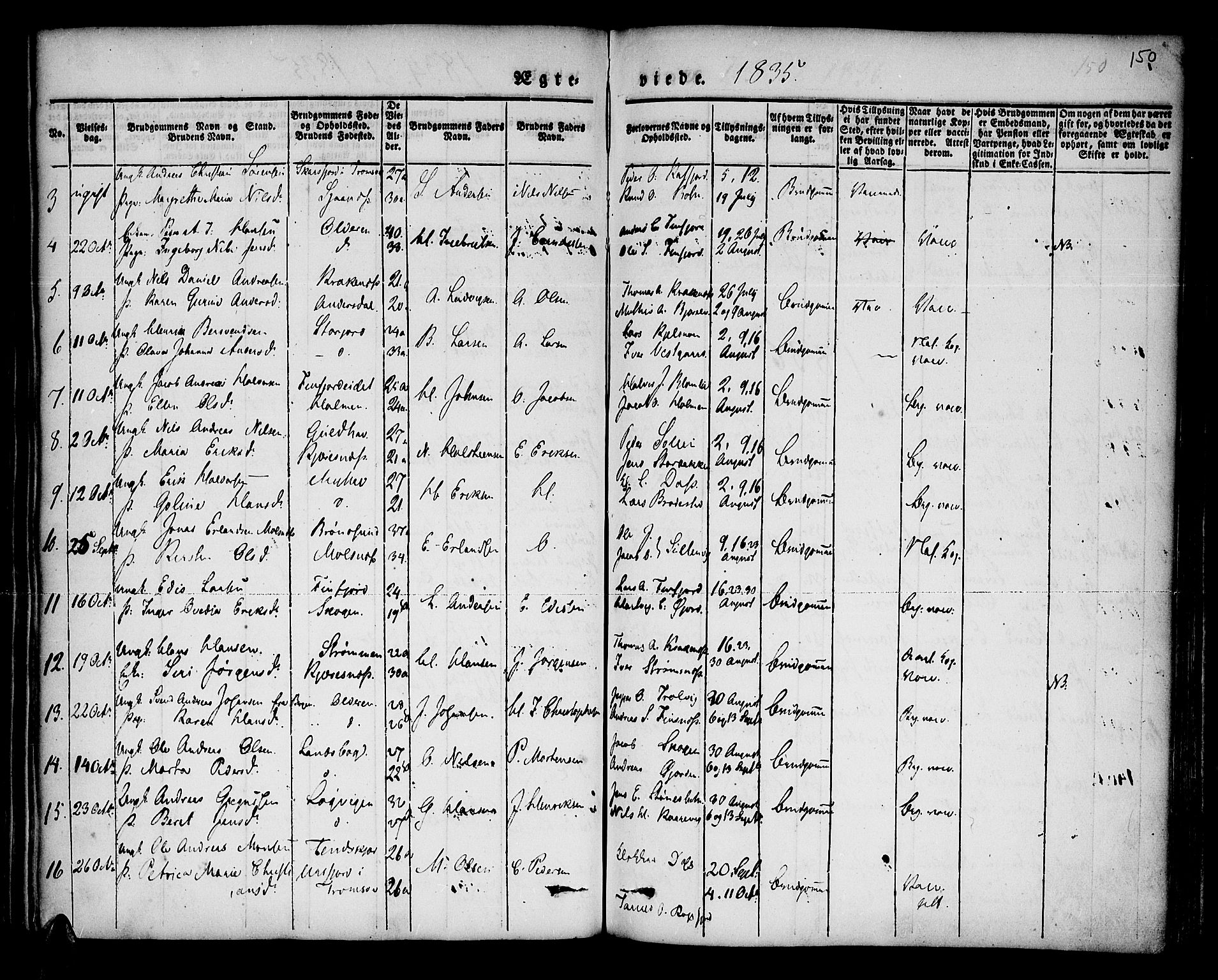 Lenvik sokneprestembete, AV/SATØ-S-1310/H/Ha/Haa/L0004kirke: Parish register (official) no. 4, 1832-1844, p. 150