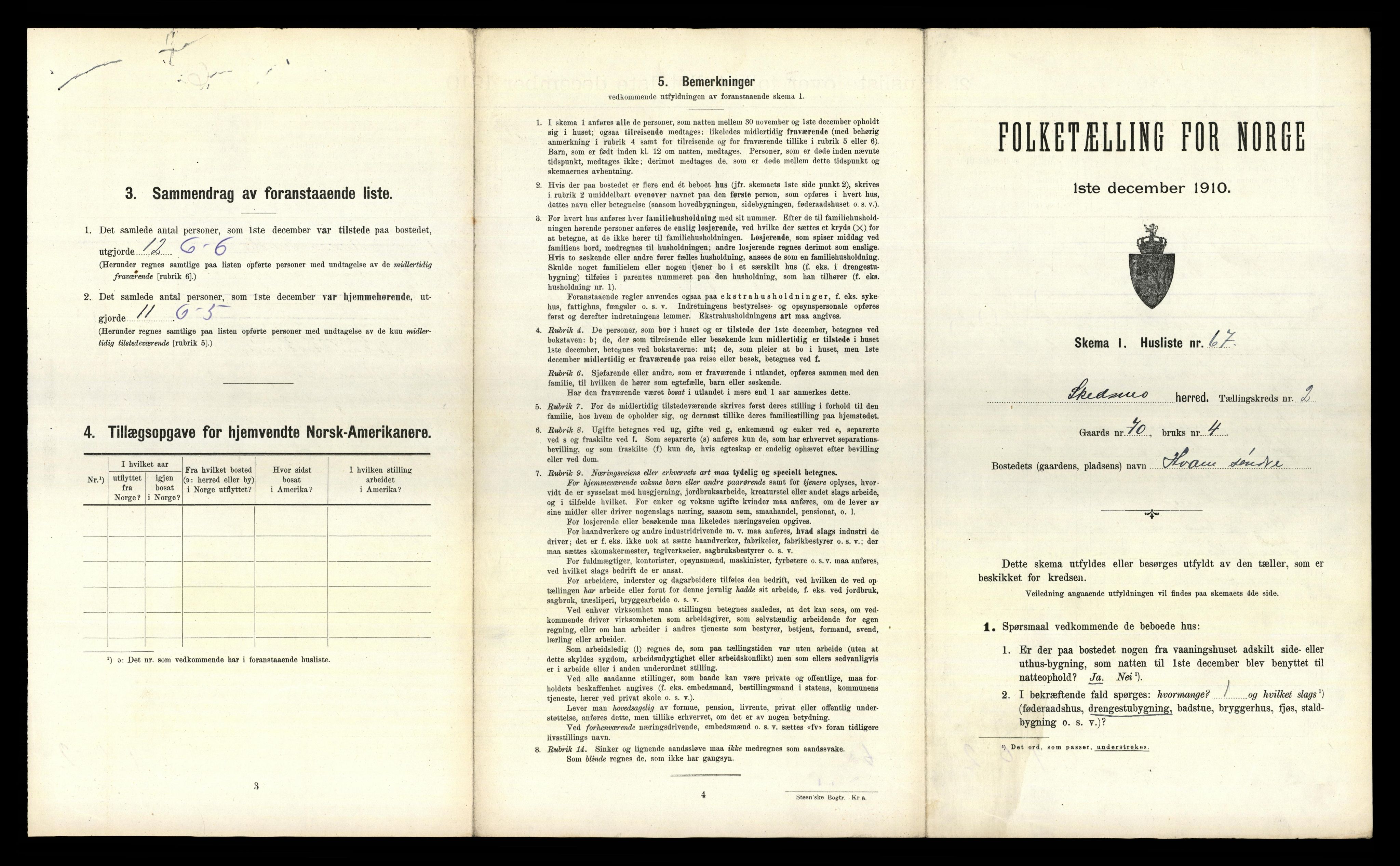 RA, 1910 census for Skedsmo, 1910, p. 587