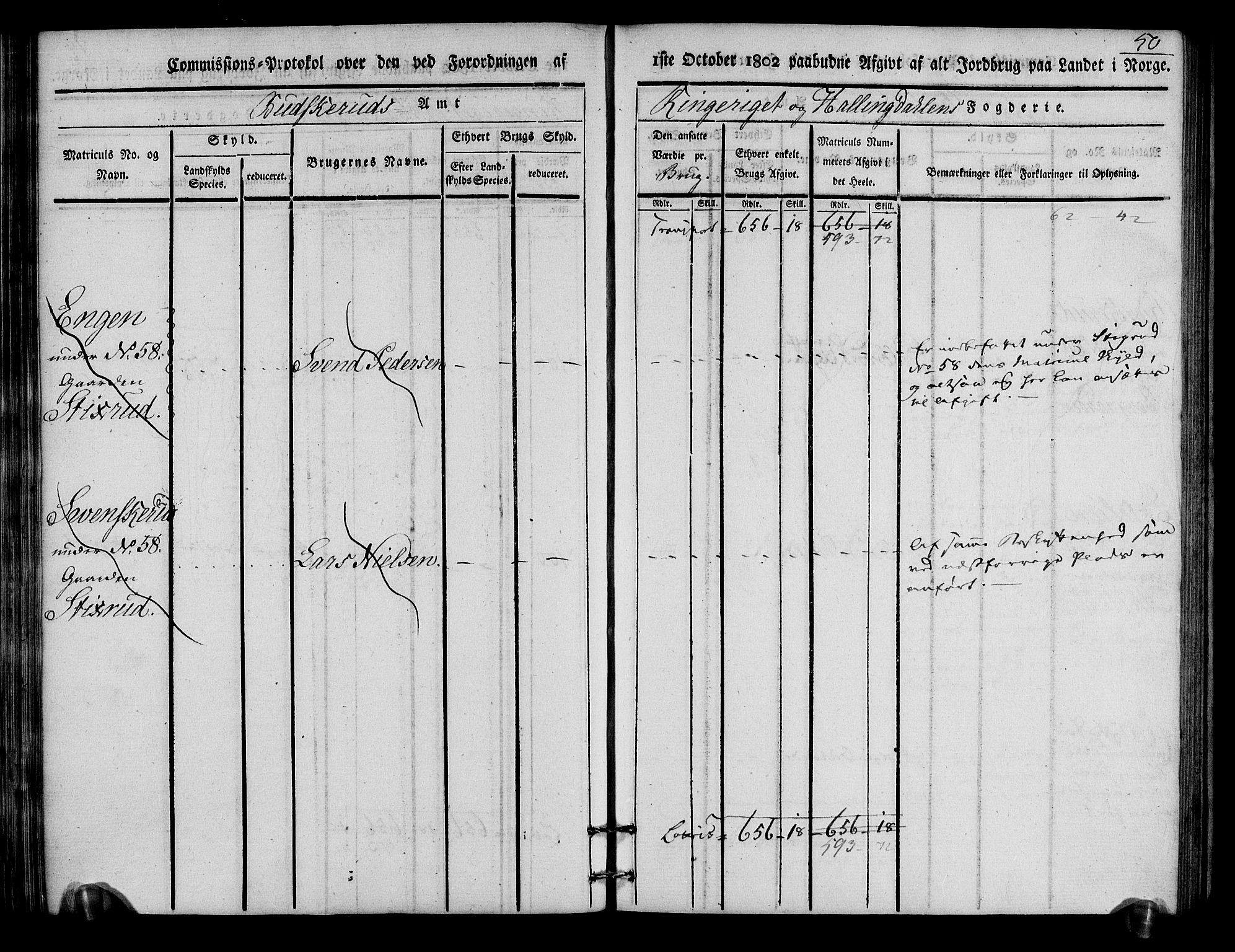 Rentekammeret inntil 1814, Realistisk ordnet avdeling, AV/RA-EA-4070/N/Ne/Nea/L0046: Ringerike og Hallingdal fogderi. Kommisjonsprotokoll for Hole prestegjeld, 1803, p. 51