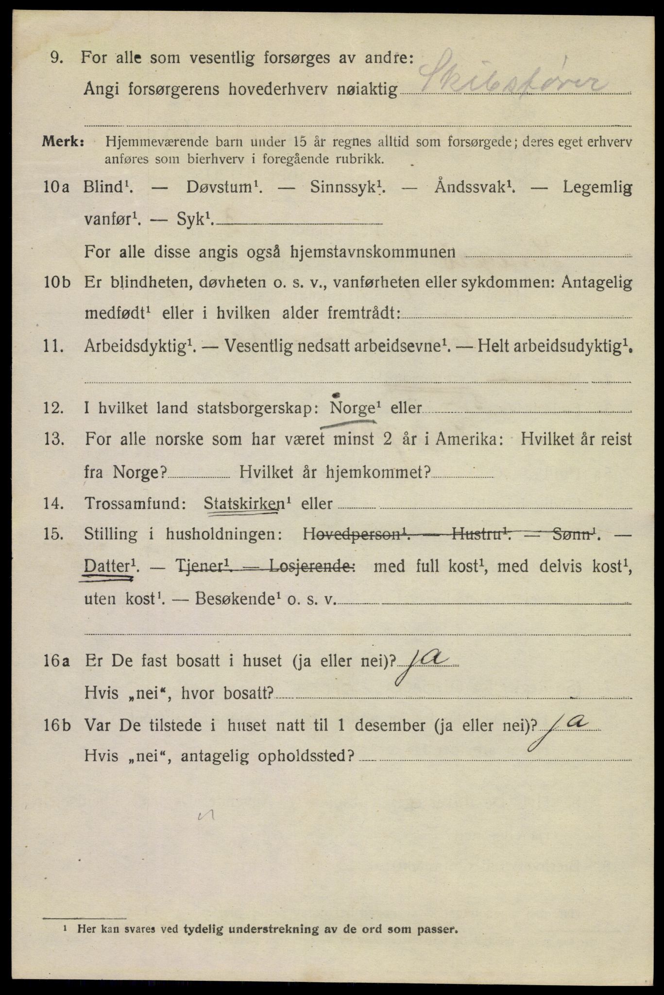 SAKO, 1920 census for Kragerø, 1920, p. 9724