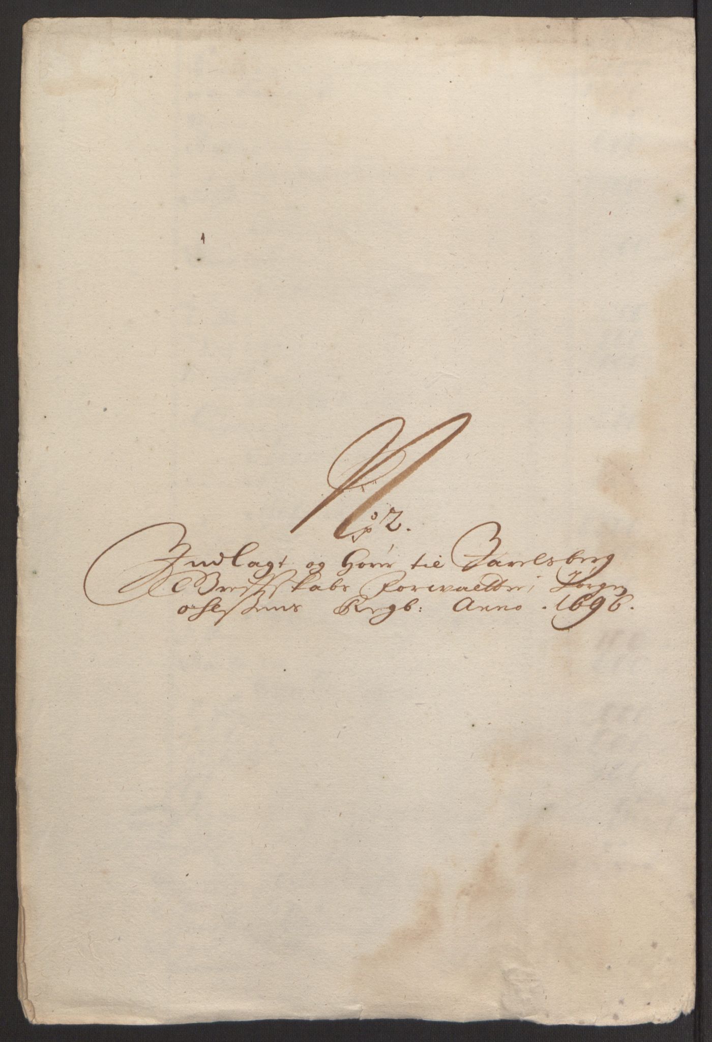 Rentekammeret inntil 1814, Reviderte regnskaper, Fogderegnskap, AV/RA-EA-4092/R32/L1867: Fogderegnskap Jarlsberg grevskap, 1694-1696, p. 274