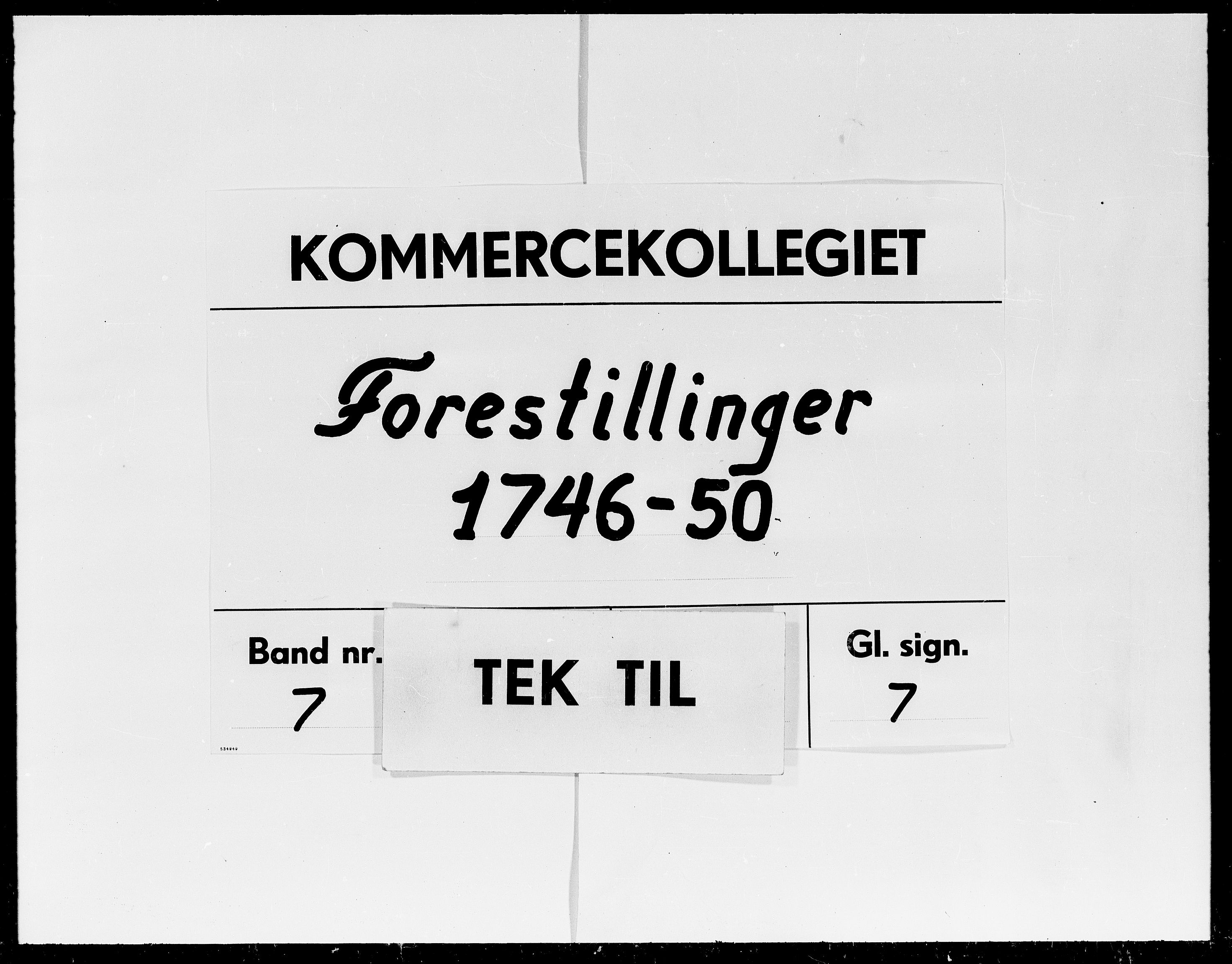 Kommercekollegiet, Dansk-Norske Sekretariat (1736-1771) / Kommercedeputationen (1771-1773), DRA/A-0002/-/007: Forestillinger, 1746-1750