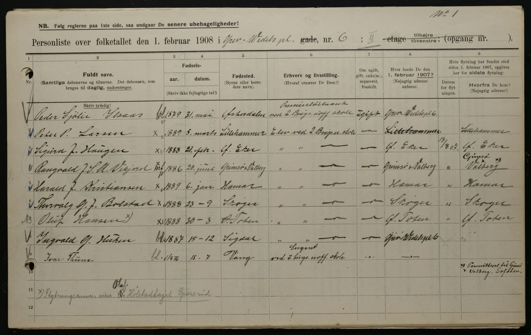 OBA, Municipal Census 1908 for Kristiania, 1908, p. 26929