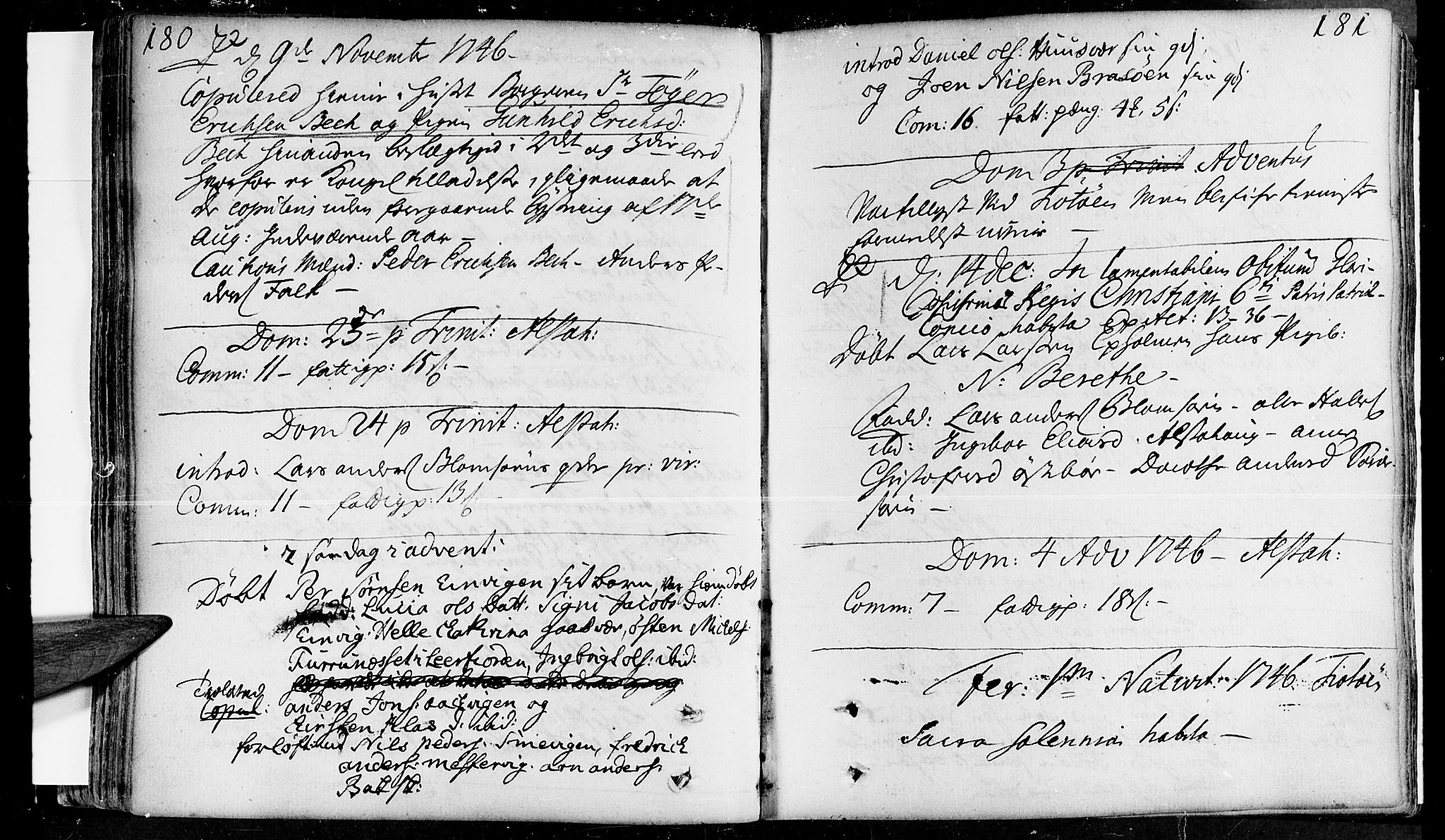 Ministerialprotokoller, klokkerbøker og fødselsregistre - Nordland, SAT/A-1459/830/L0435: Parish register (official) no. 830A04, 1737-1768, p. 180-181