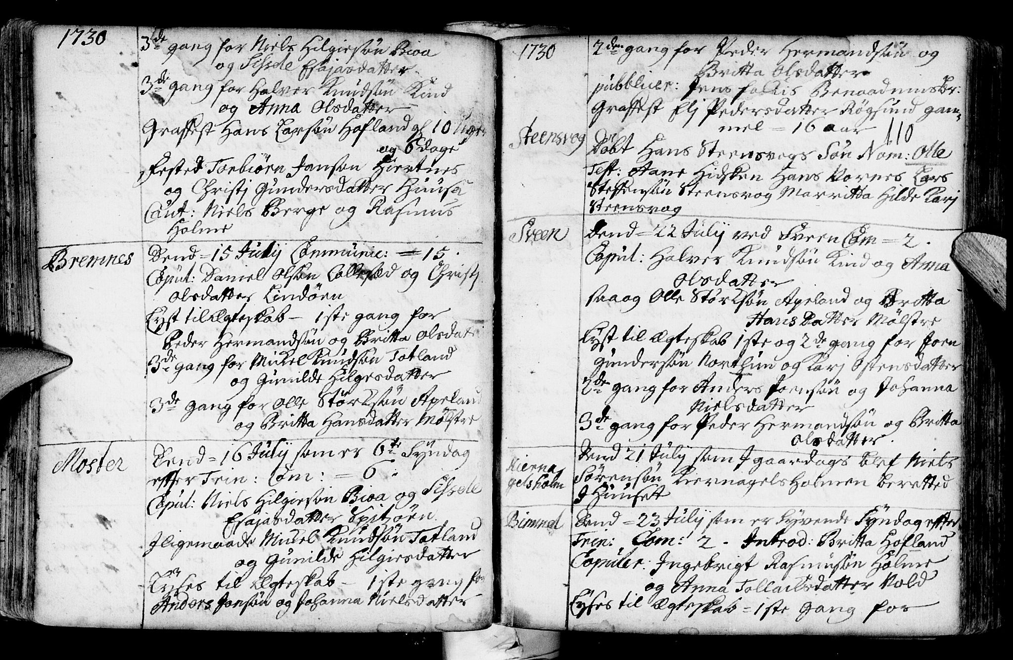 Finnås sokneprestembete, AV/SAB-A-99925/H/Ha/Haa/Haaa/L0001: Parish register (official) no. A 1, 1718-1744, p. 110