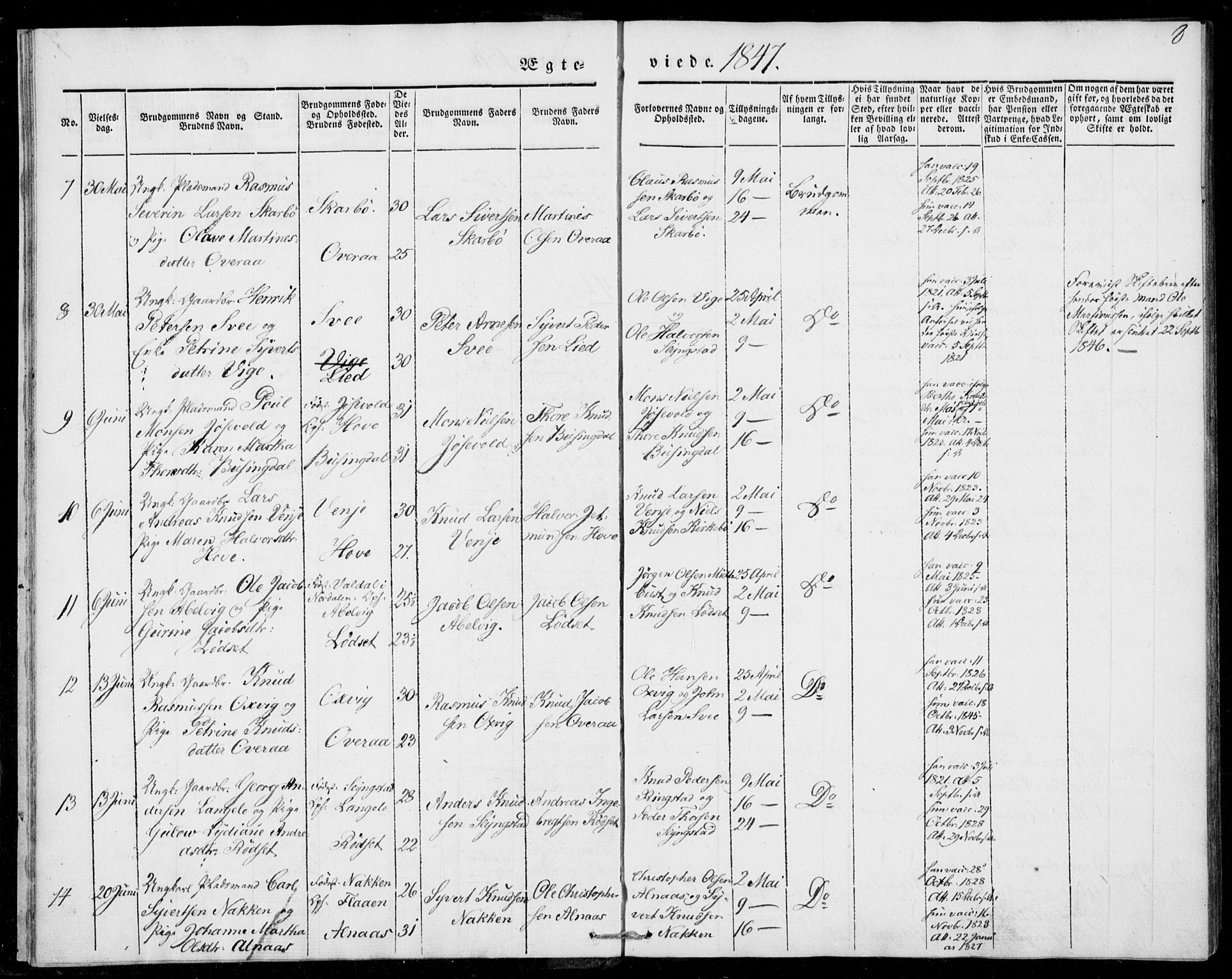 Ministerialprotokoller, klokkerbøker og fødselsregistre - Møre og Romsdal, AV/SAT-A-1454/520/L0276: Parish register (official) no. 520A06, 1844-1881, p. 8