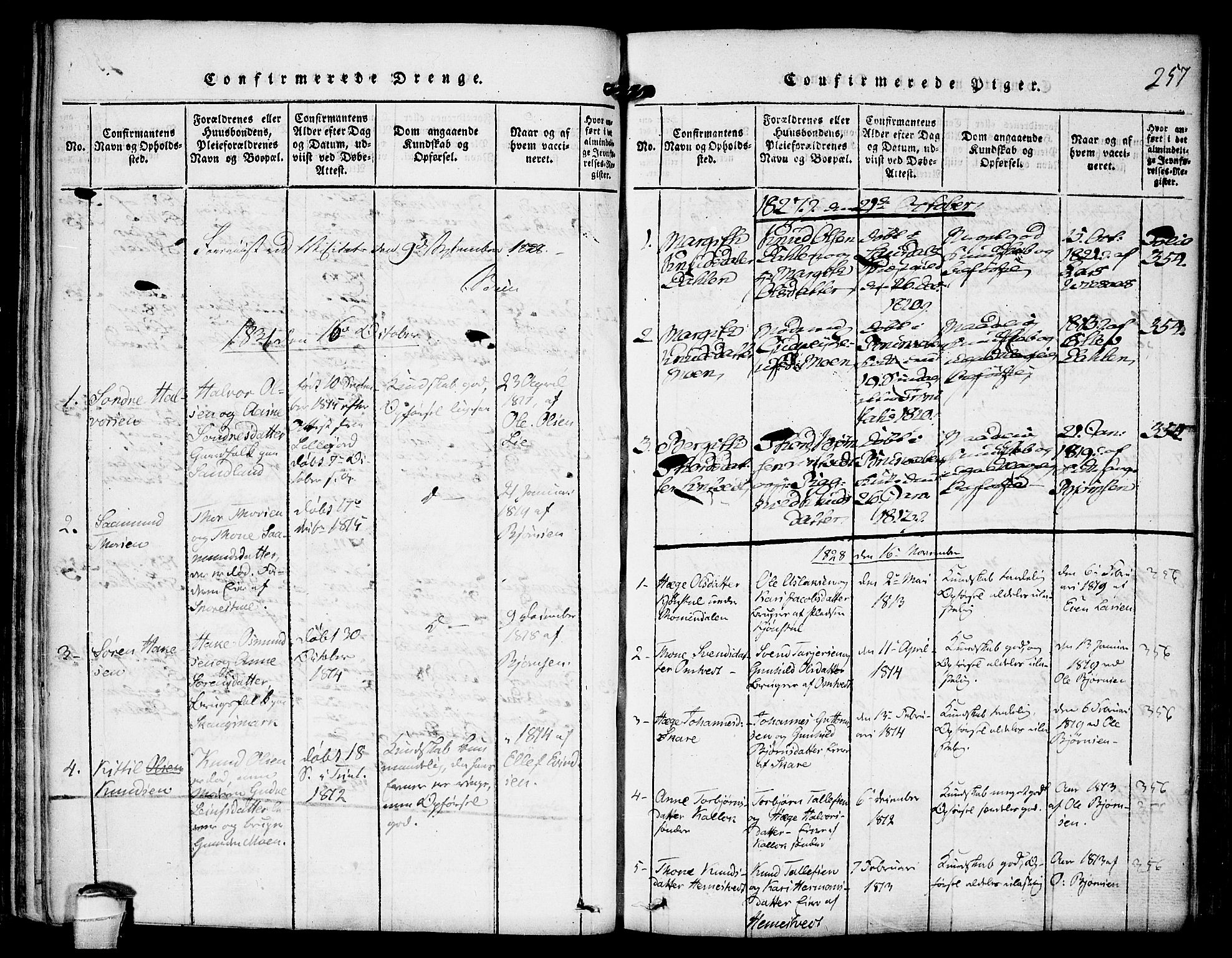 Kviteseid kirkebøker, SAKO/A-276/F/Fb/L0001: Parish register (official) no. II 1, 1815-1836, p. 257