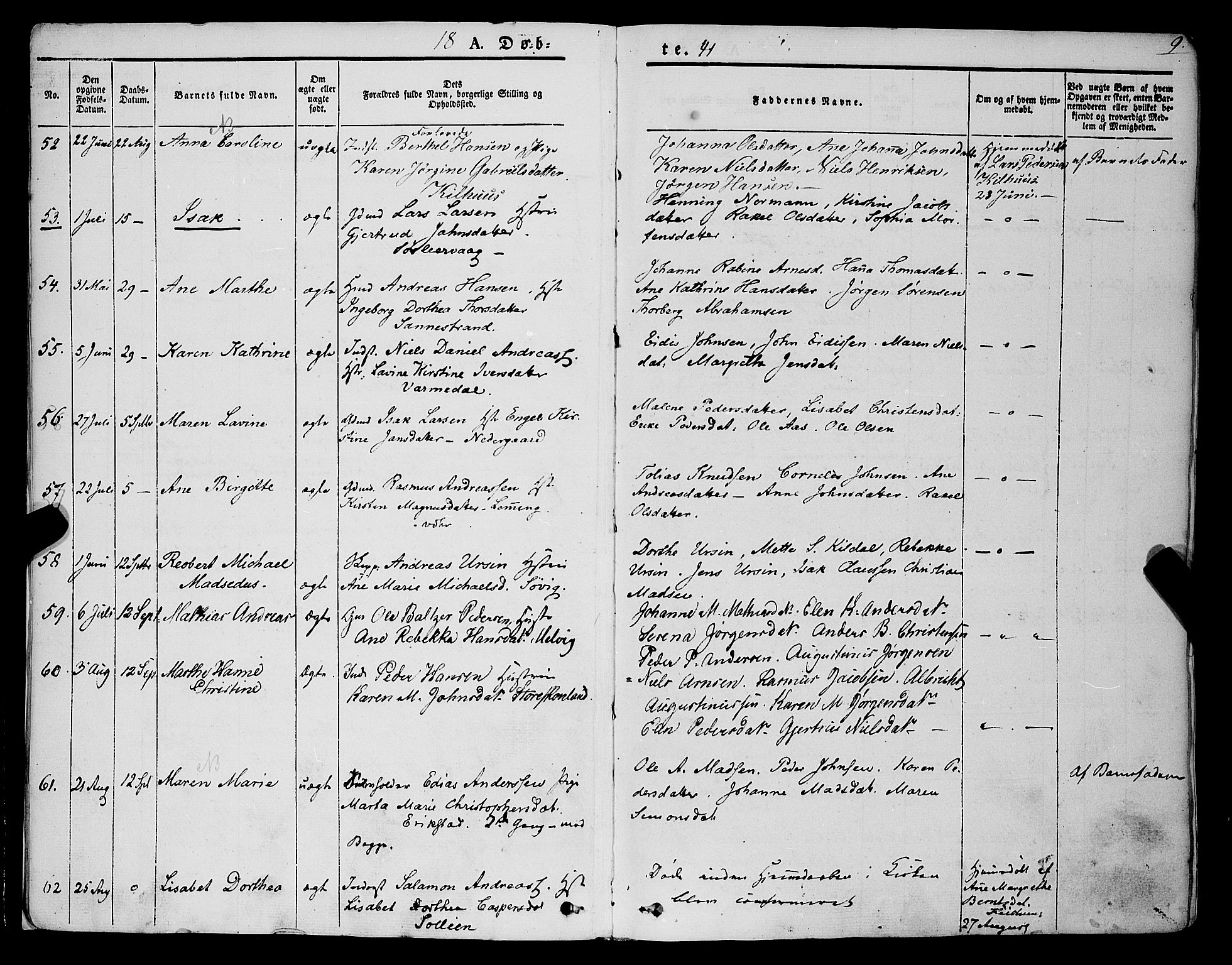 Trondenes sokneprestkontor, SATØ/S-1319/H/Ha/L0009kirke: Parish register (official) no. 9, 1841-1852, p. 9